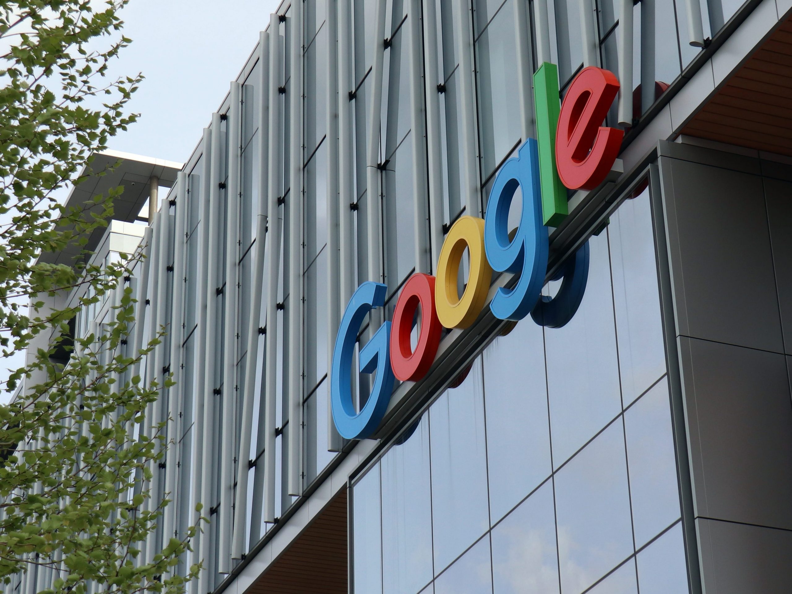 Google logo on a building
