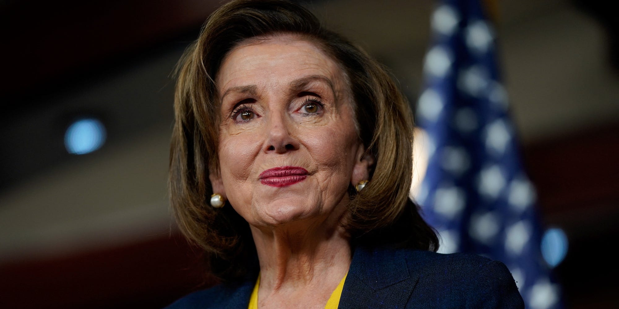 House Speaker Nancy Pelosi speaks to reporters during her weekly news conference on Capitol Hill on December 15, 2021.