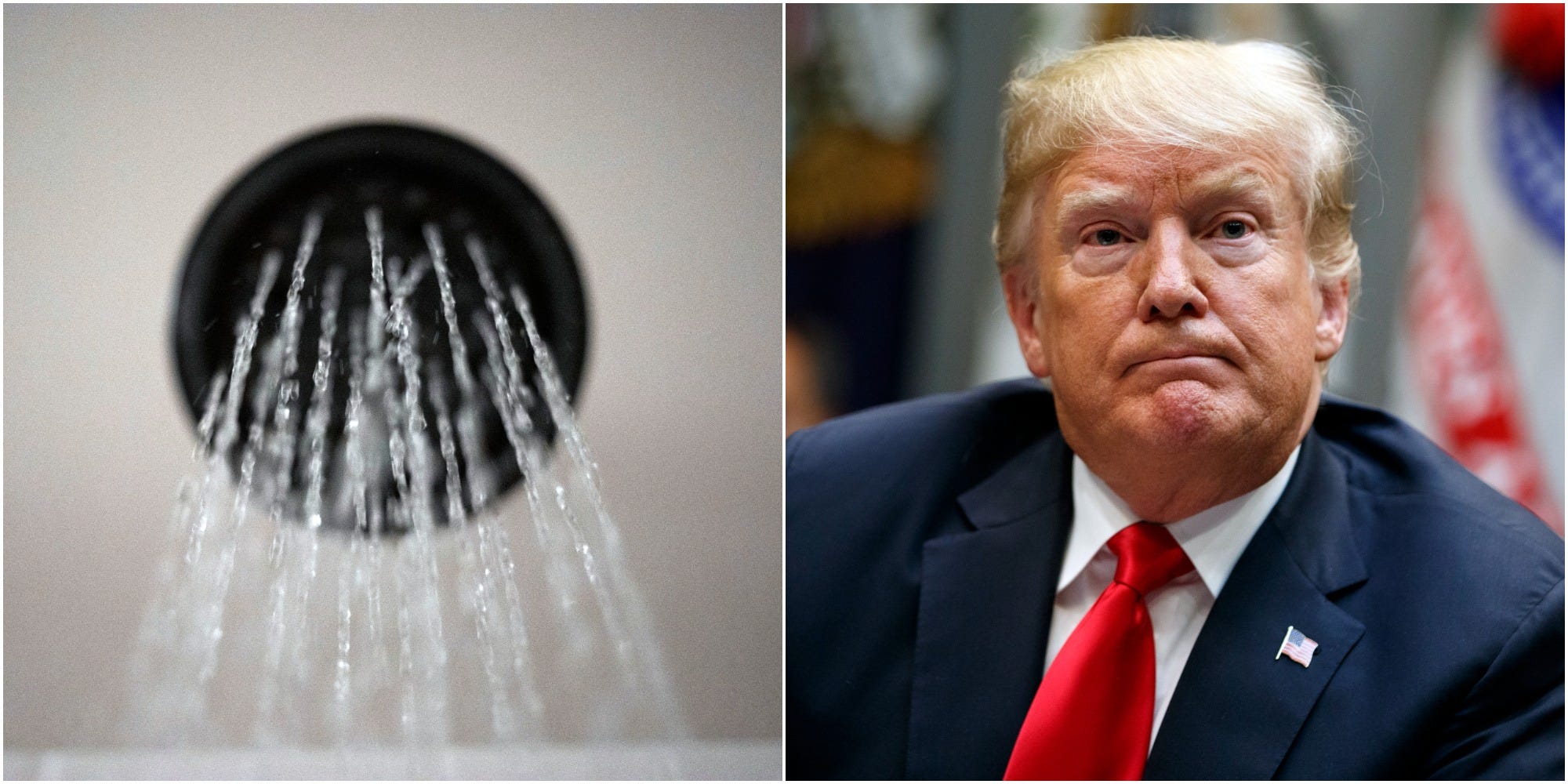 - In this Aug. 12, 2020 file photo, water flows from a showerhead in Portland, Ore. President Joe Biden's administration is reversing a Trump-era rule approved after the former president complained he wasn’t getting wet enough because of limits on water flow from showerheads