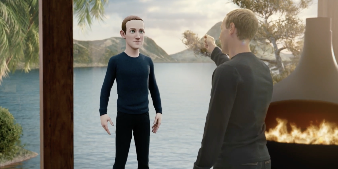 Mark Zuckerberg showing his 'metaverse' avatar during Connect 2021