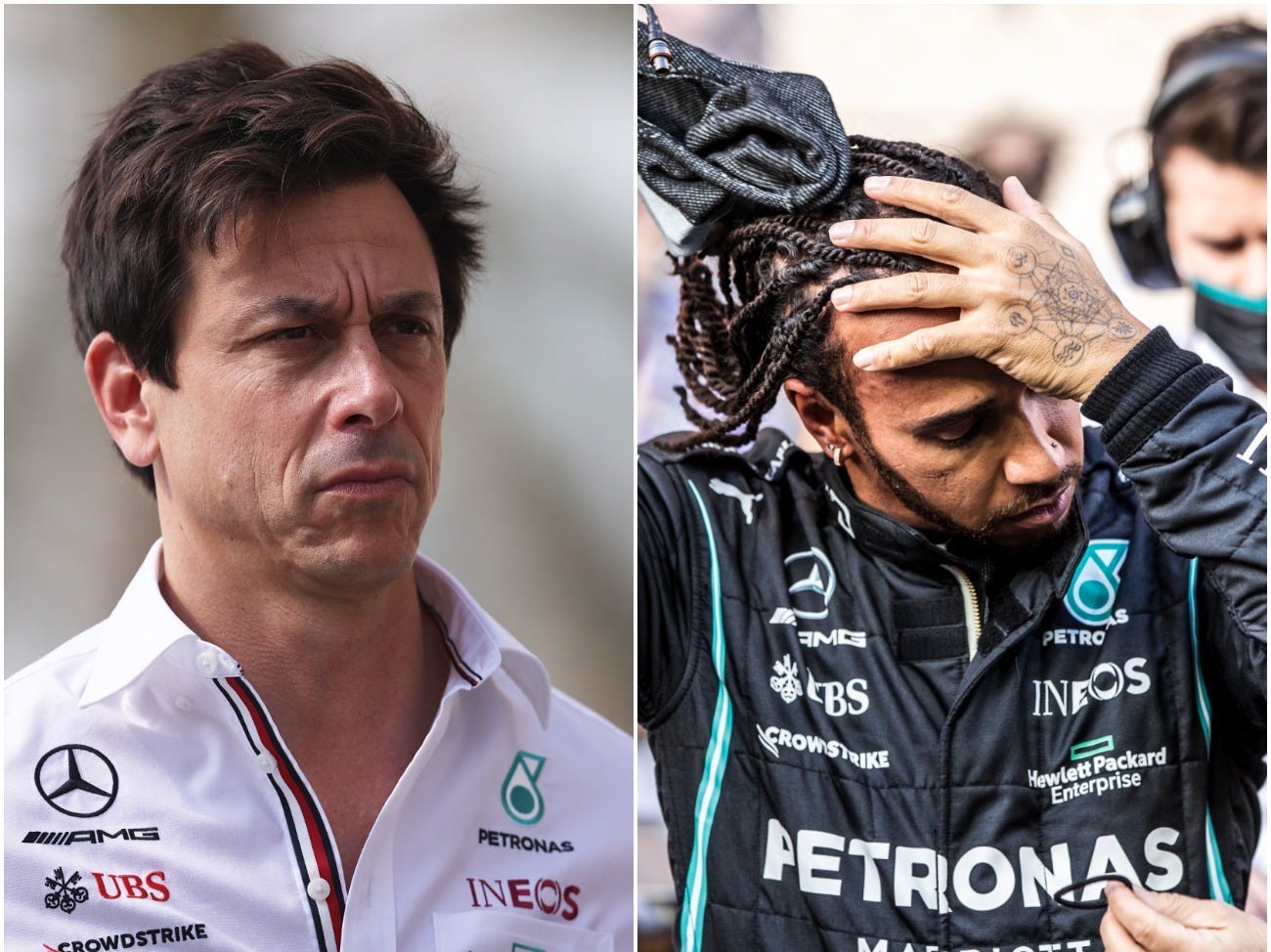 Toto Wolff and Lewis Hamilton