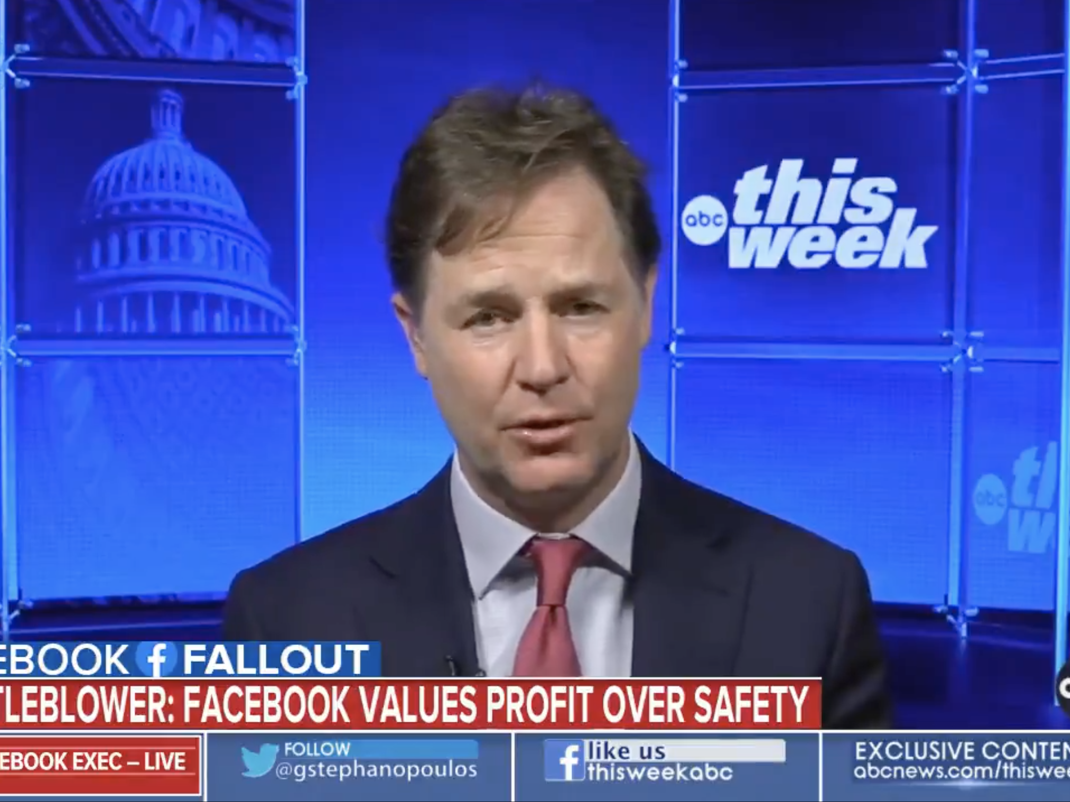 Facebook executive Nick Clegg on ABC News' "This Week"