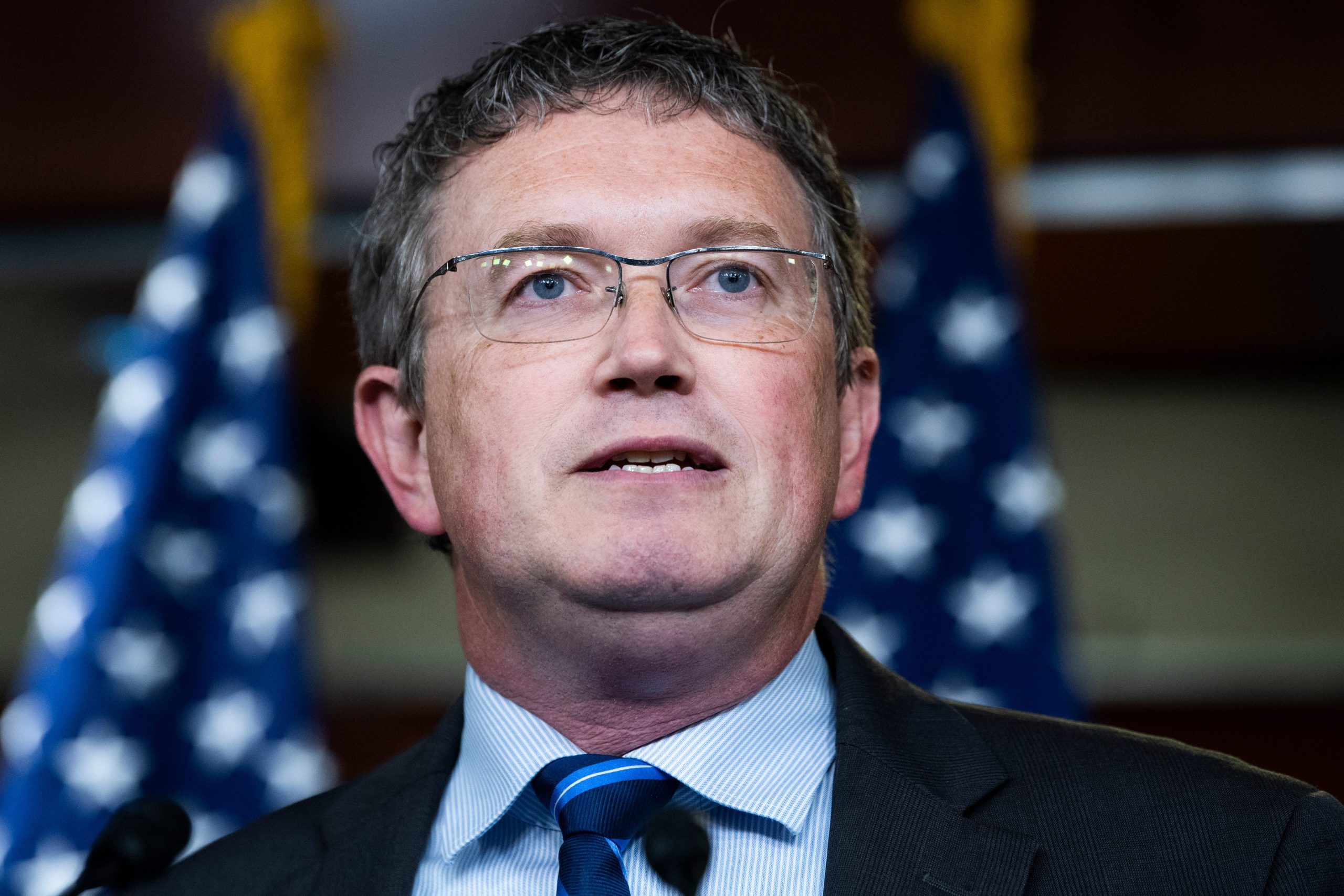 Thomas Massie speaks at a news conference