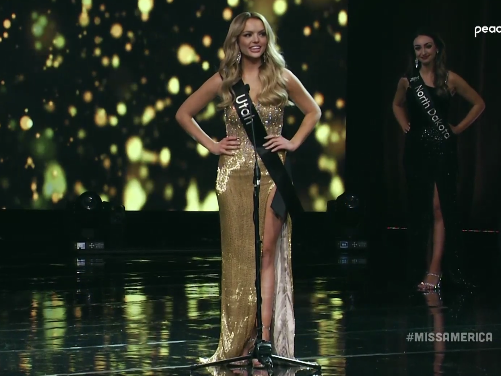 Miss Utah on the Miss America 2022 stage.
