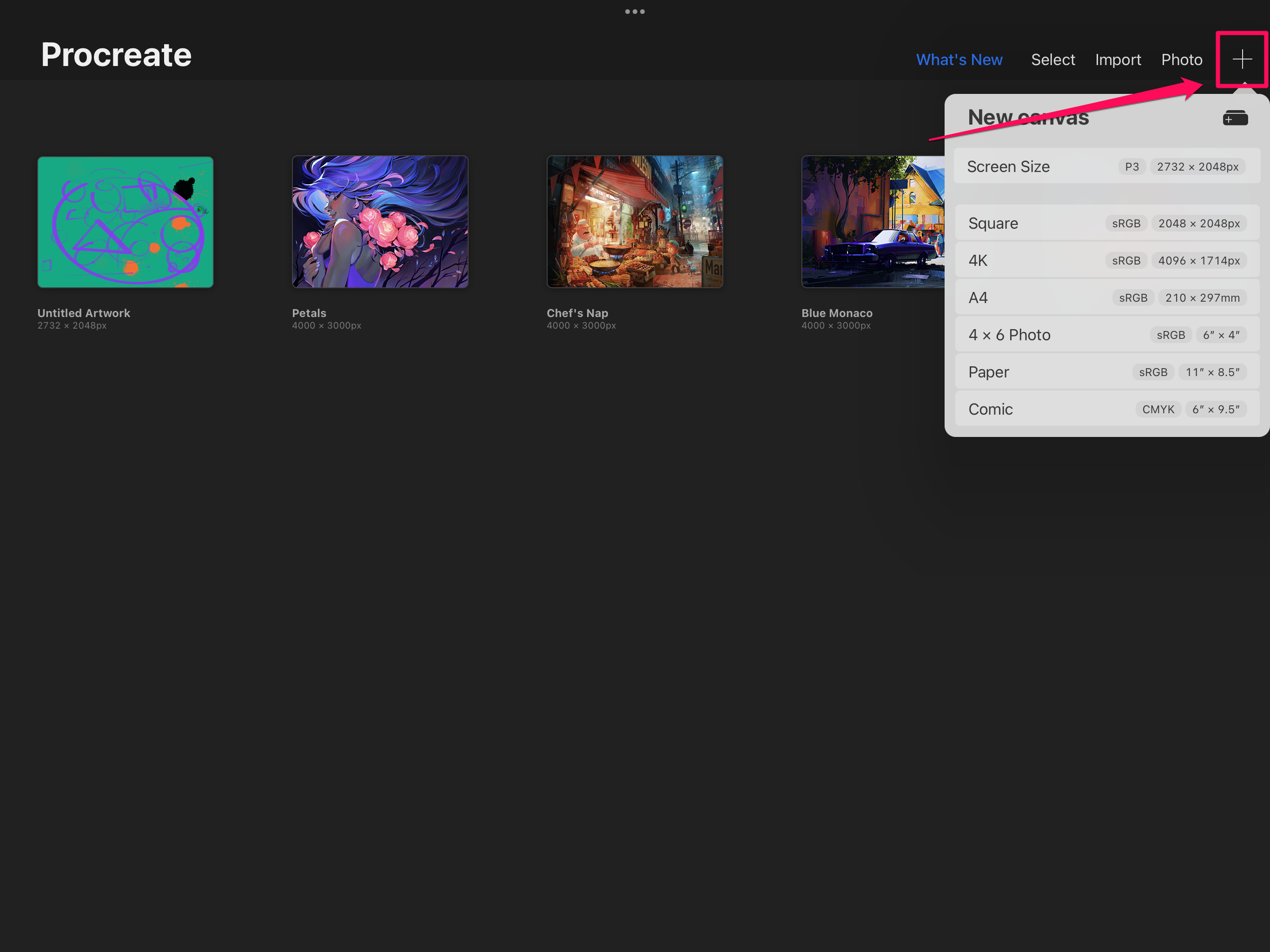 Procreate app on iPad