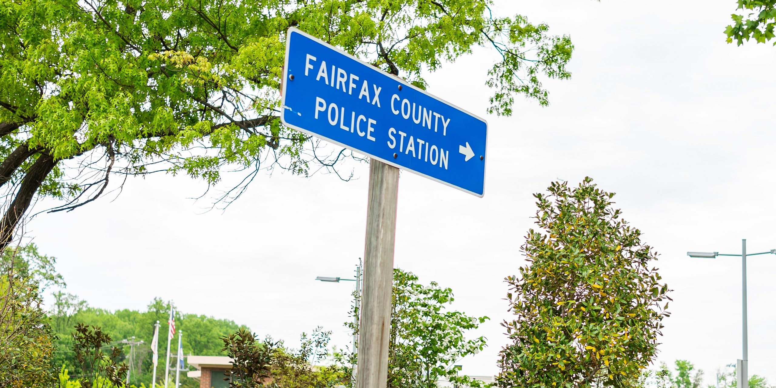 Sign for Fairfax County Police Mclean District Station in Virginia