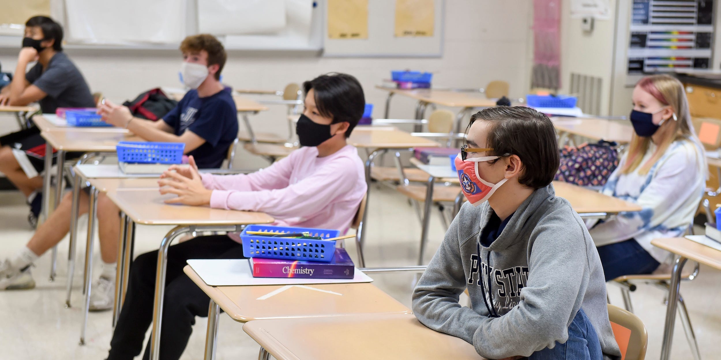 high school class masks