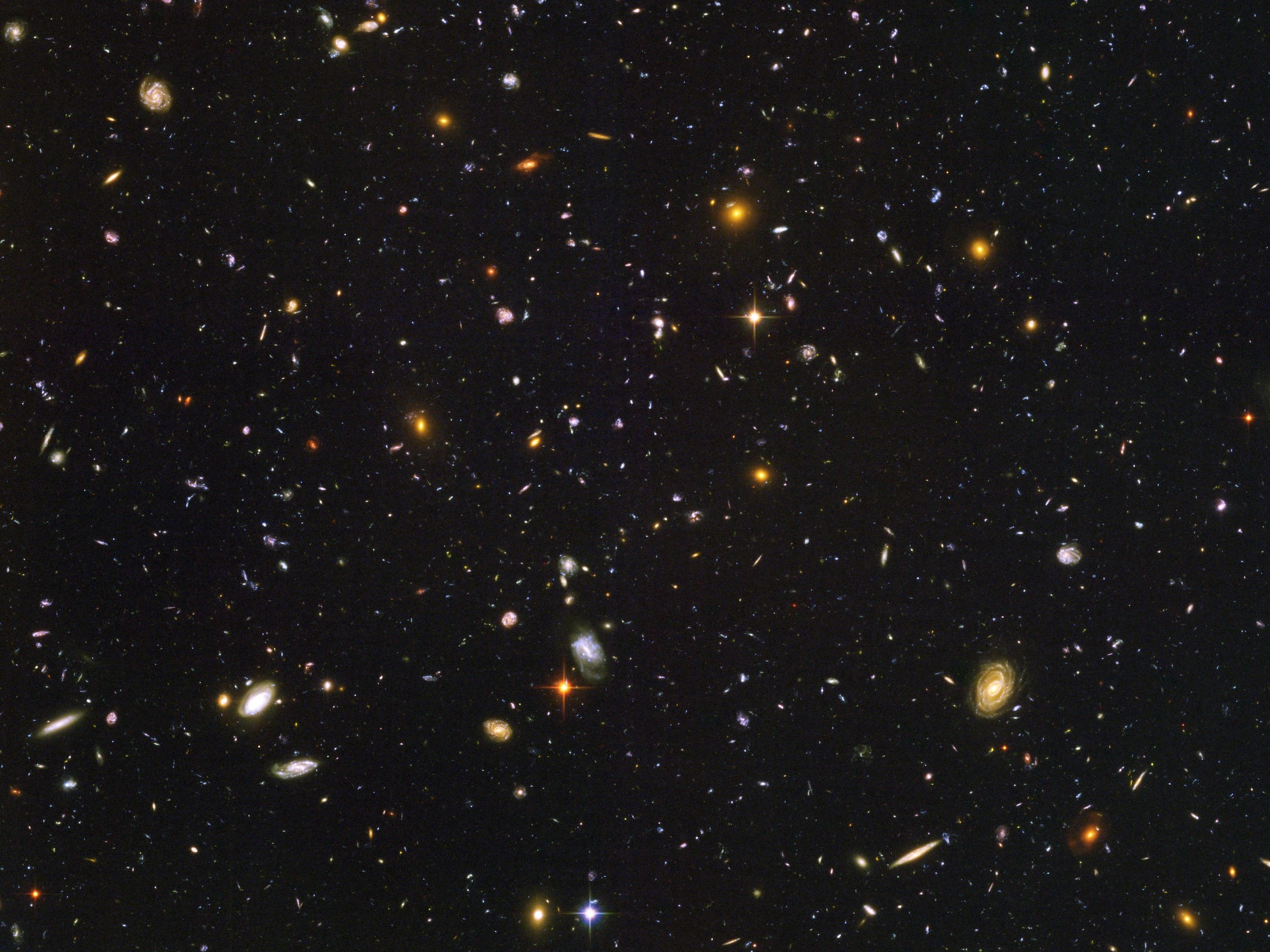 hubble ultra deep field image 10,000 galaxies pinpricks of light