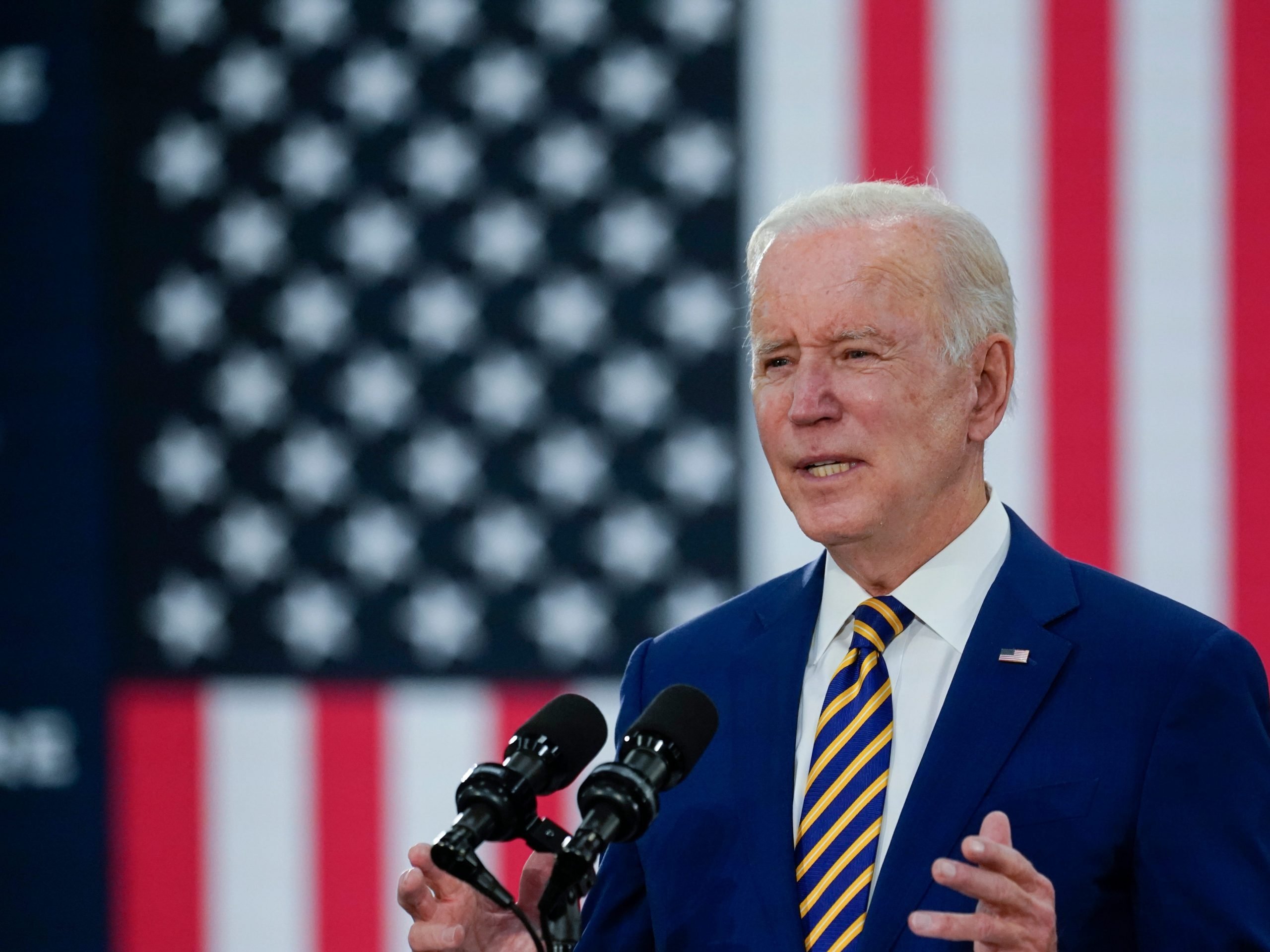 President Joe Biden speaks at Dakota County Technical College, in Rosemount, Minn., Tuesday, Nov. 30, 2021.