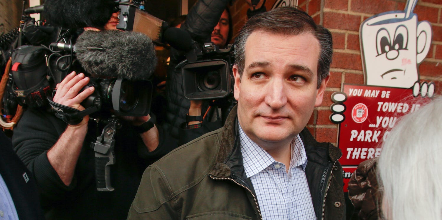 Sen. Ted Cruz (R-Tex.) at the Red Arrow Diner during the 2016 campaign in Manchester, N.H.