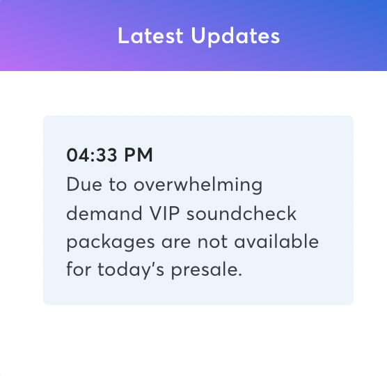 Ticketmaster update