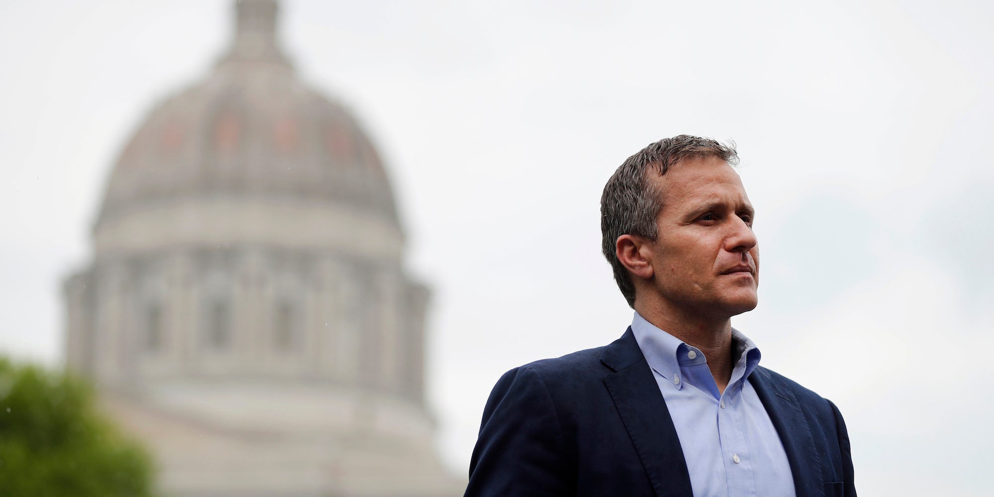 Former Governor Eric Greitens of Missouri near the State Capitol in Jefferson City, MO on May 17, 2018.