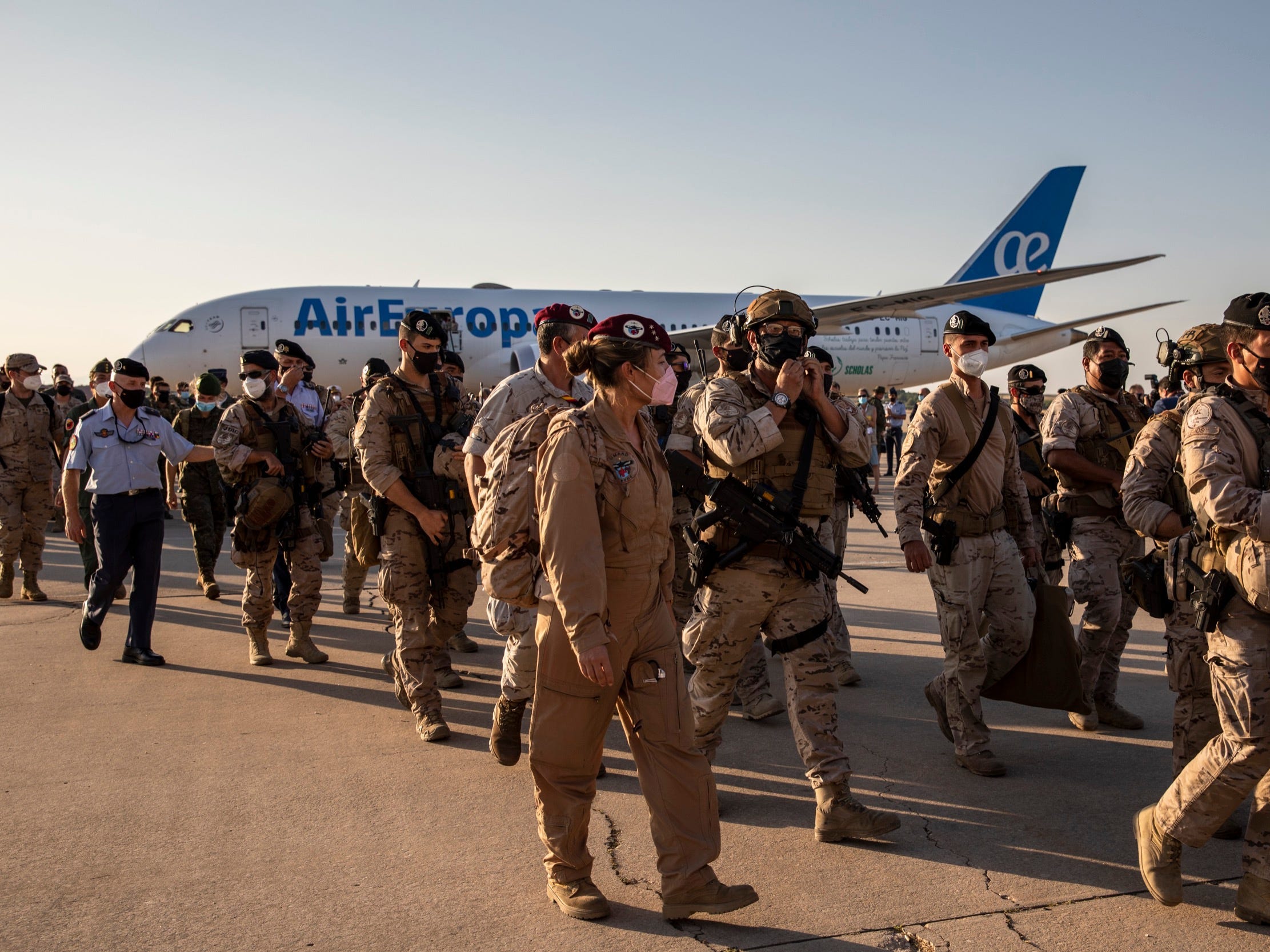 Air Europa plane assisting with the evacuation of Afghanistan refugees