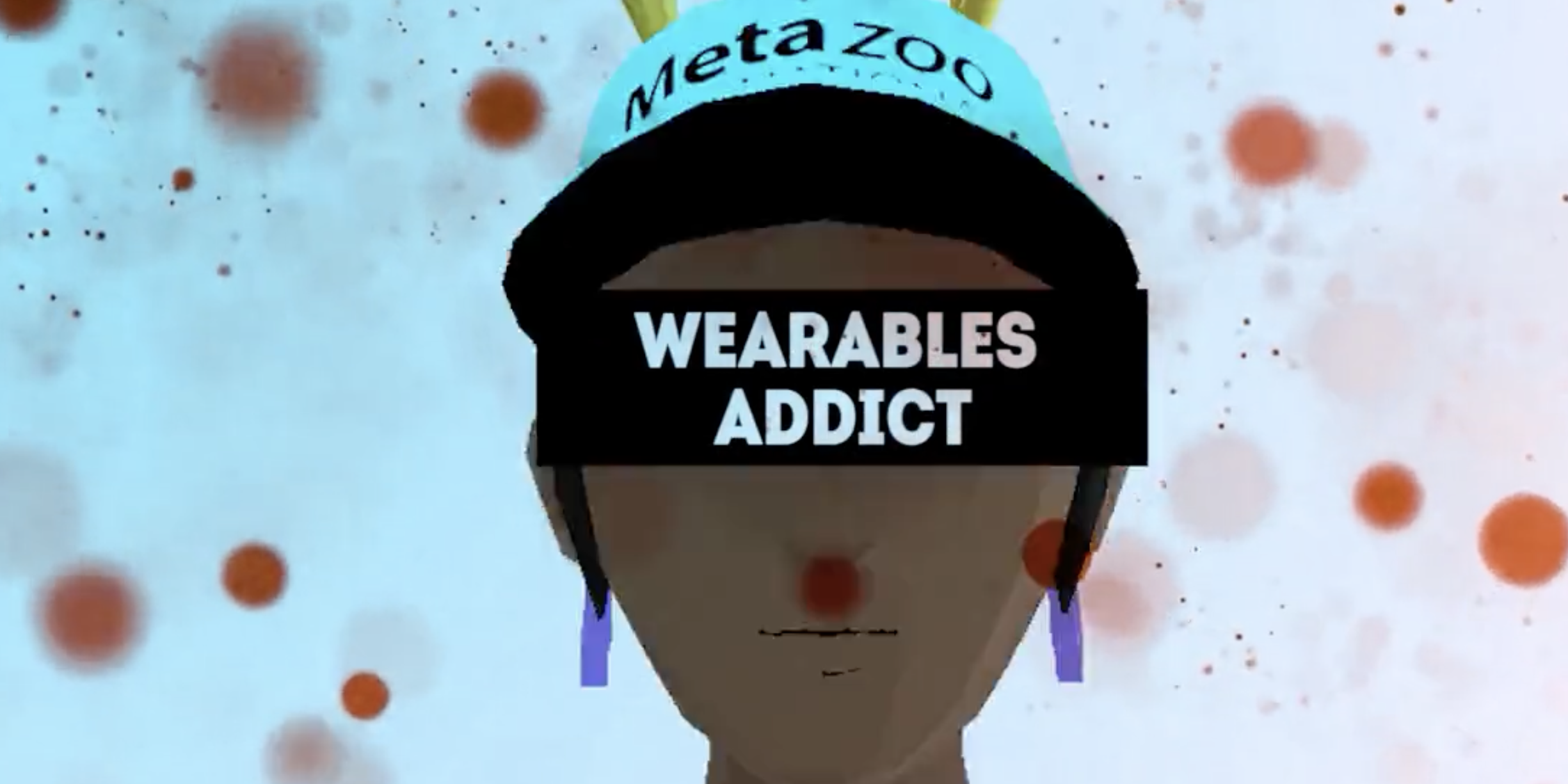A screenshot showing a hat-wearing character on the metaverse platform Decentraland.