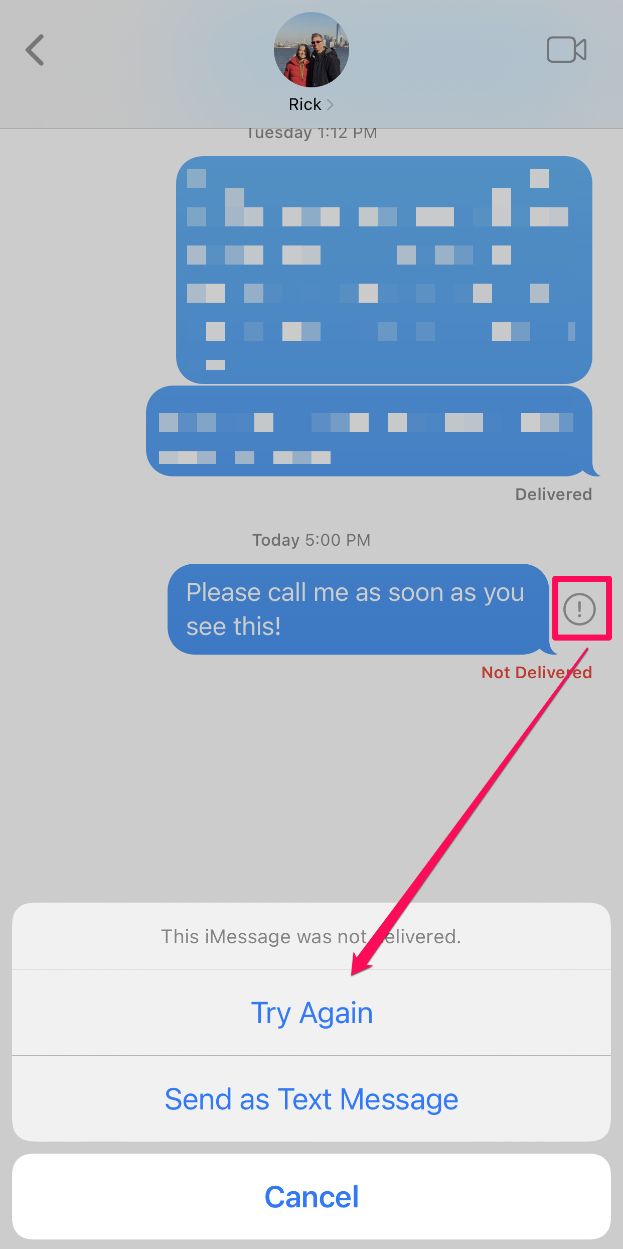 The Messages app for iOS