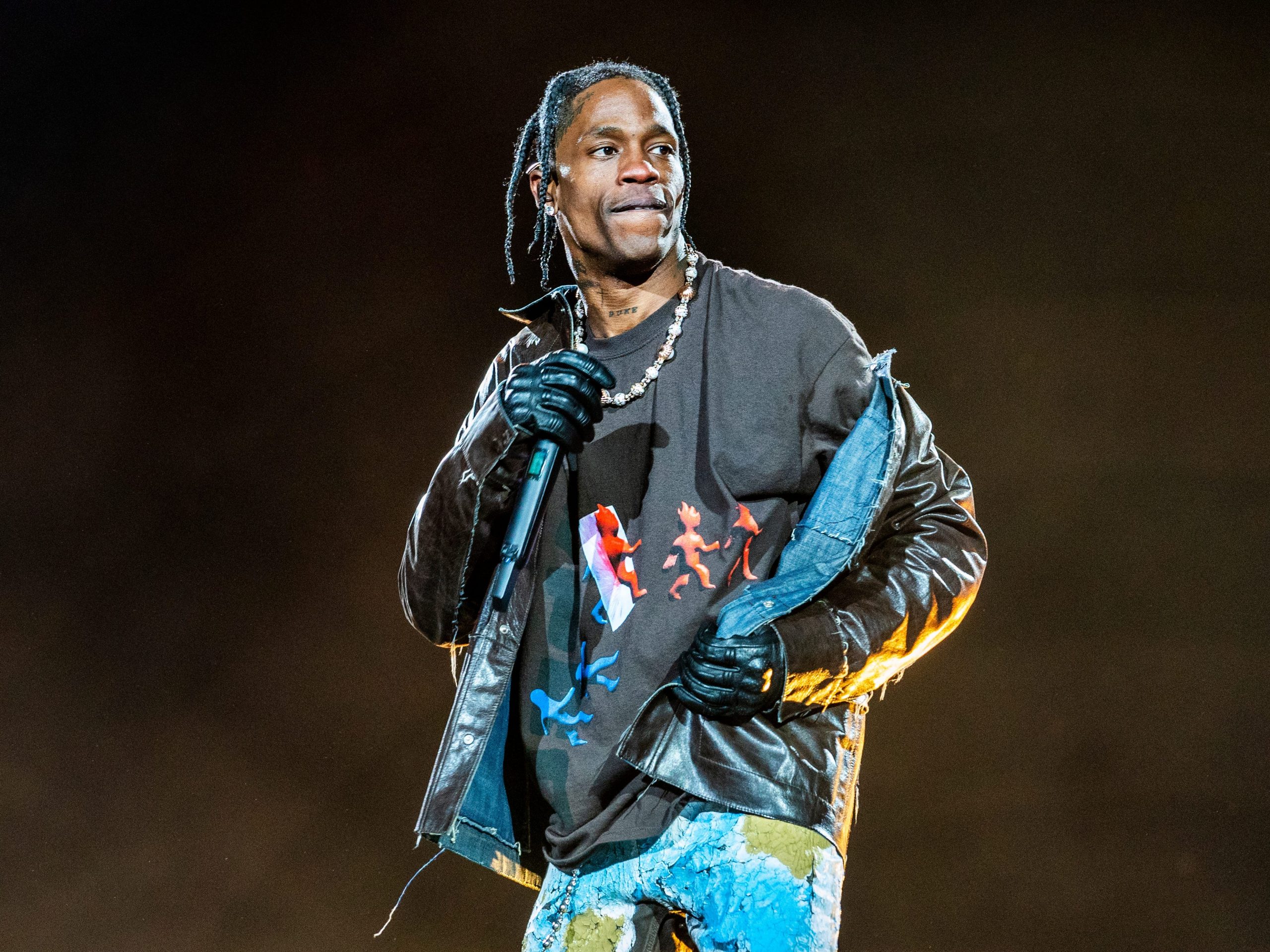 Travis Scott performs during 2021 Astroworld Festival at NRG Park in Houston, Texas.