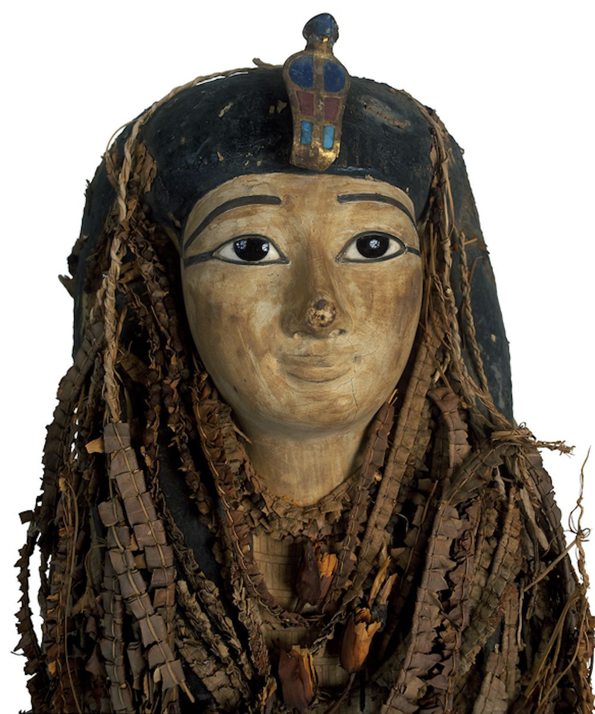 The face mask of Amenhotep's remains is pictured here.