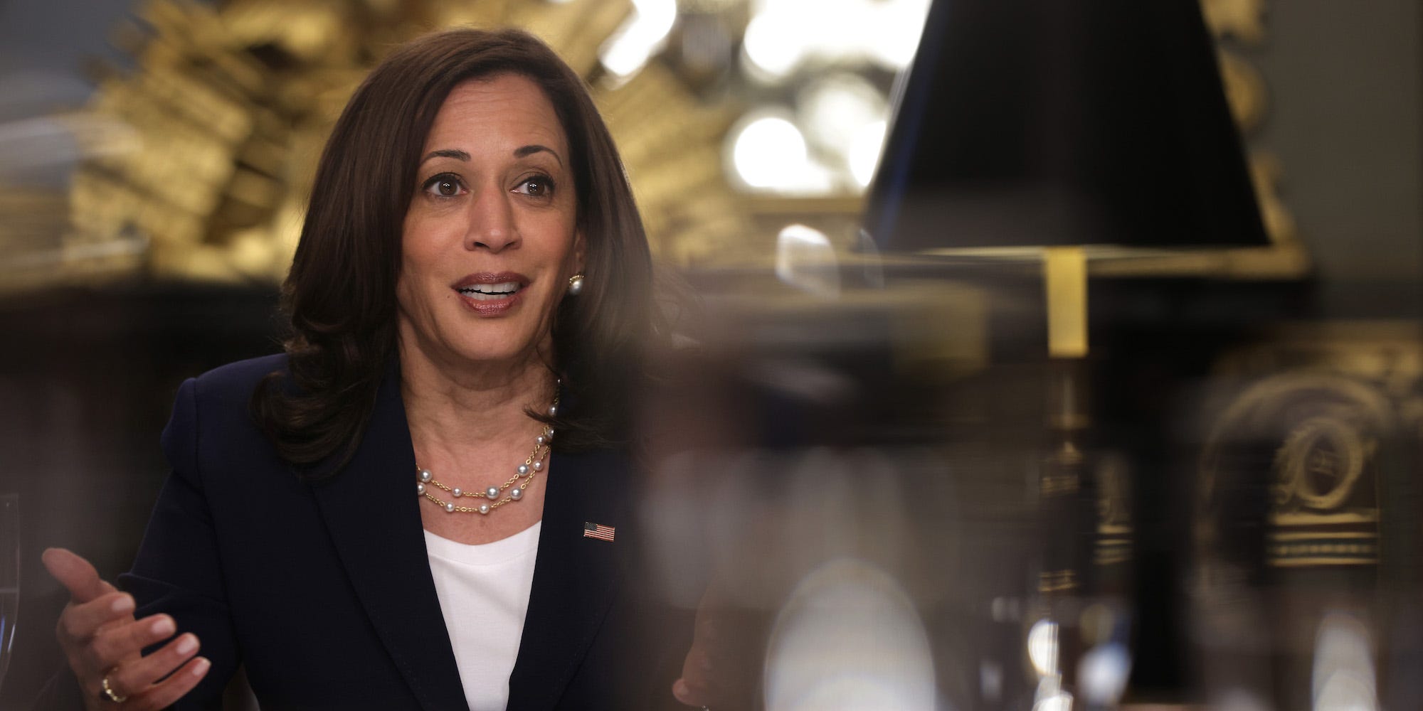 Vice President Kamala Harris meets with Guatemalan justice sector leaders at the Eisenhower Executive Office Building on May 19, 2021.