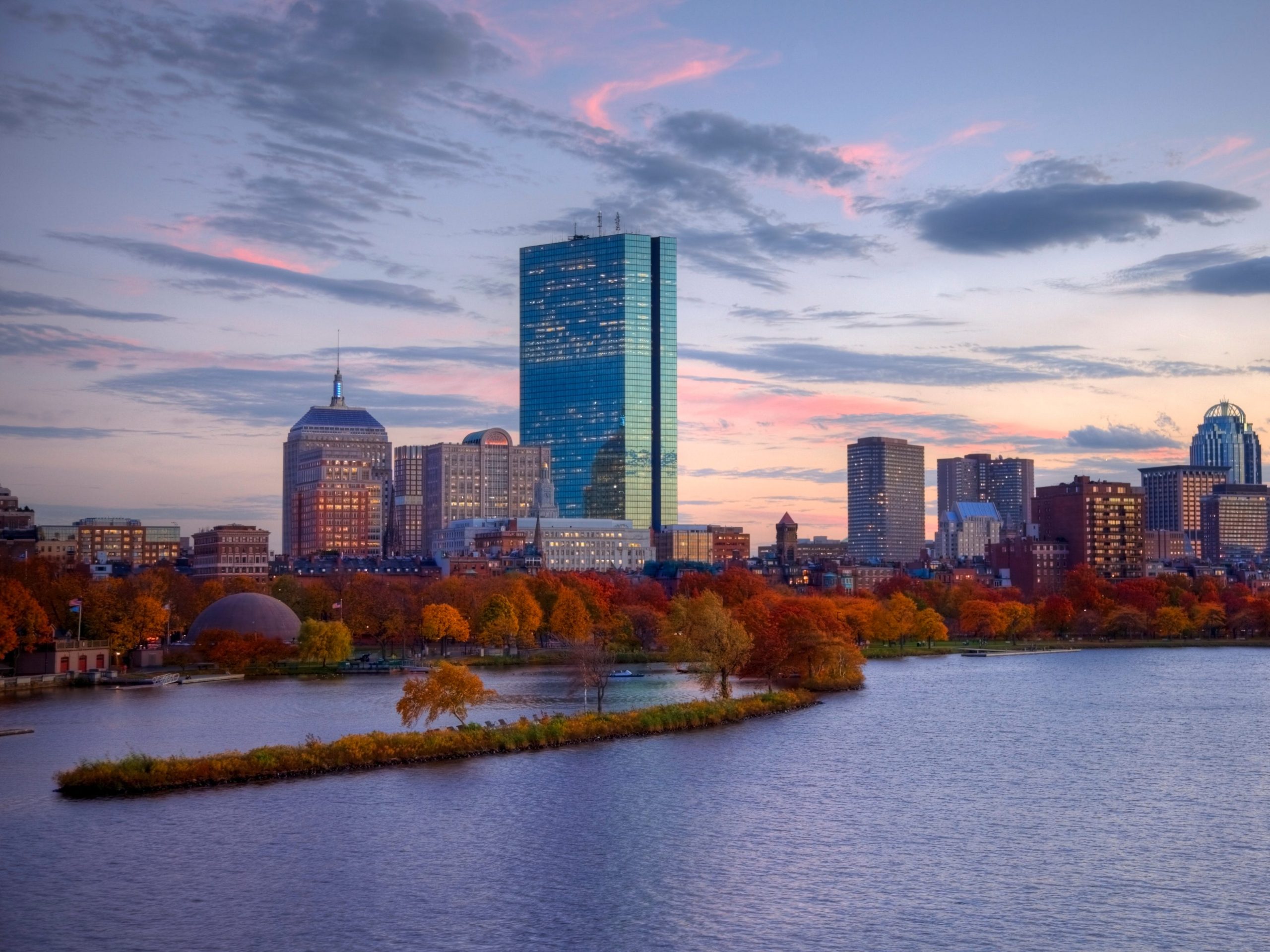 Boston's Back Bay neighborhood along the Charles River