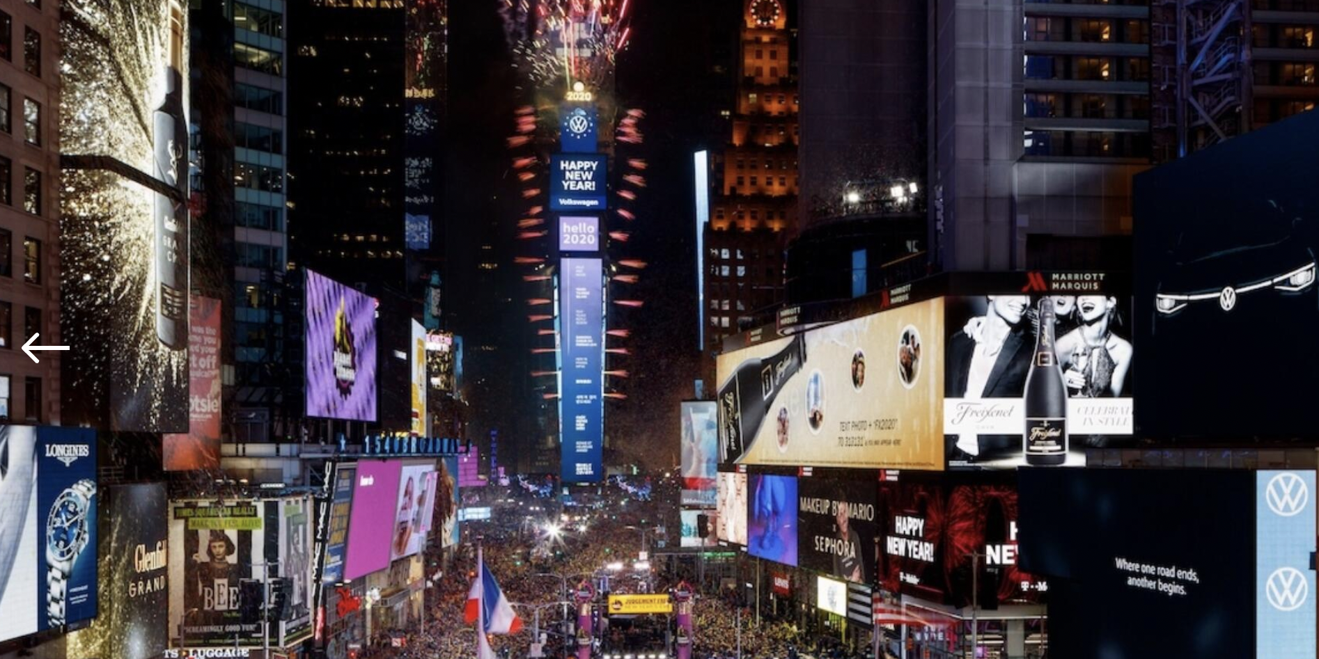 A rendering of Times Square as it would look like on New Year's Eve 2022.