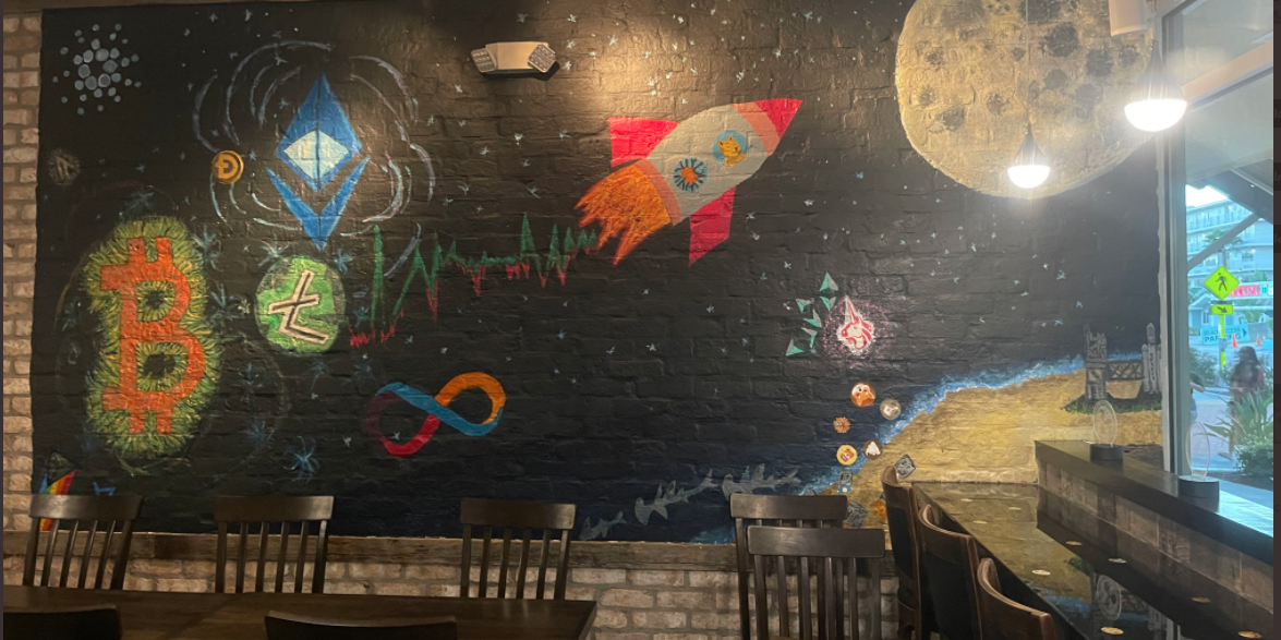 Crypto Street Restaurant, Clearwater Beach, Florida.