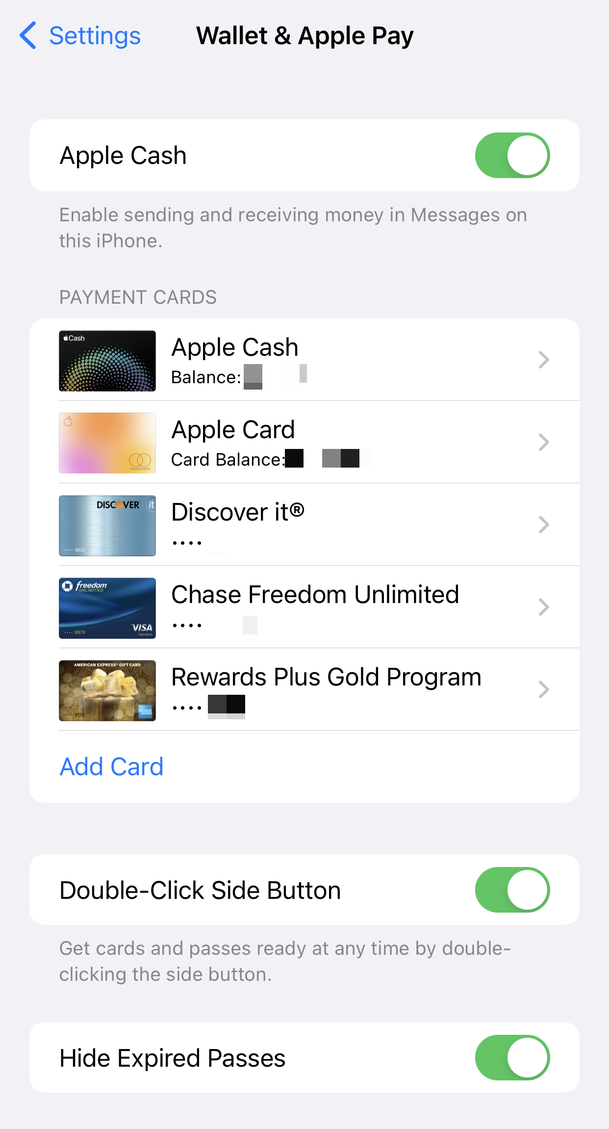 Apple Wallet app in iOS