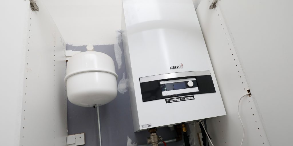 Een warmtepomp in een huishouden.