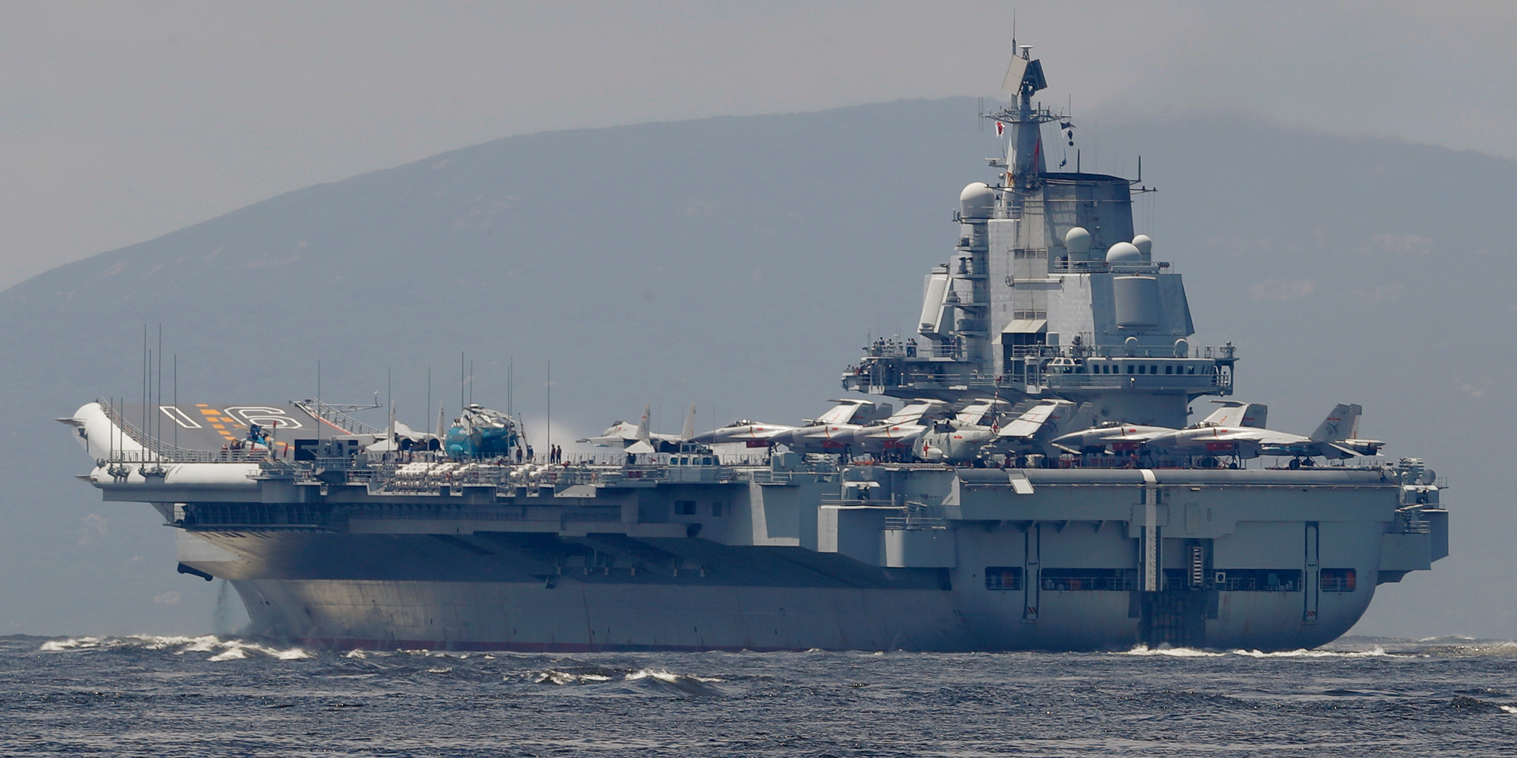 The Liaoning, China's first aircraft carrier, departs Hong Kong