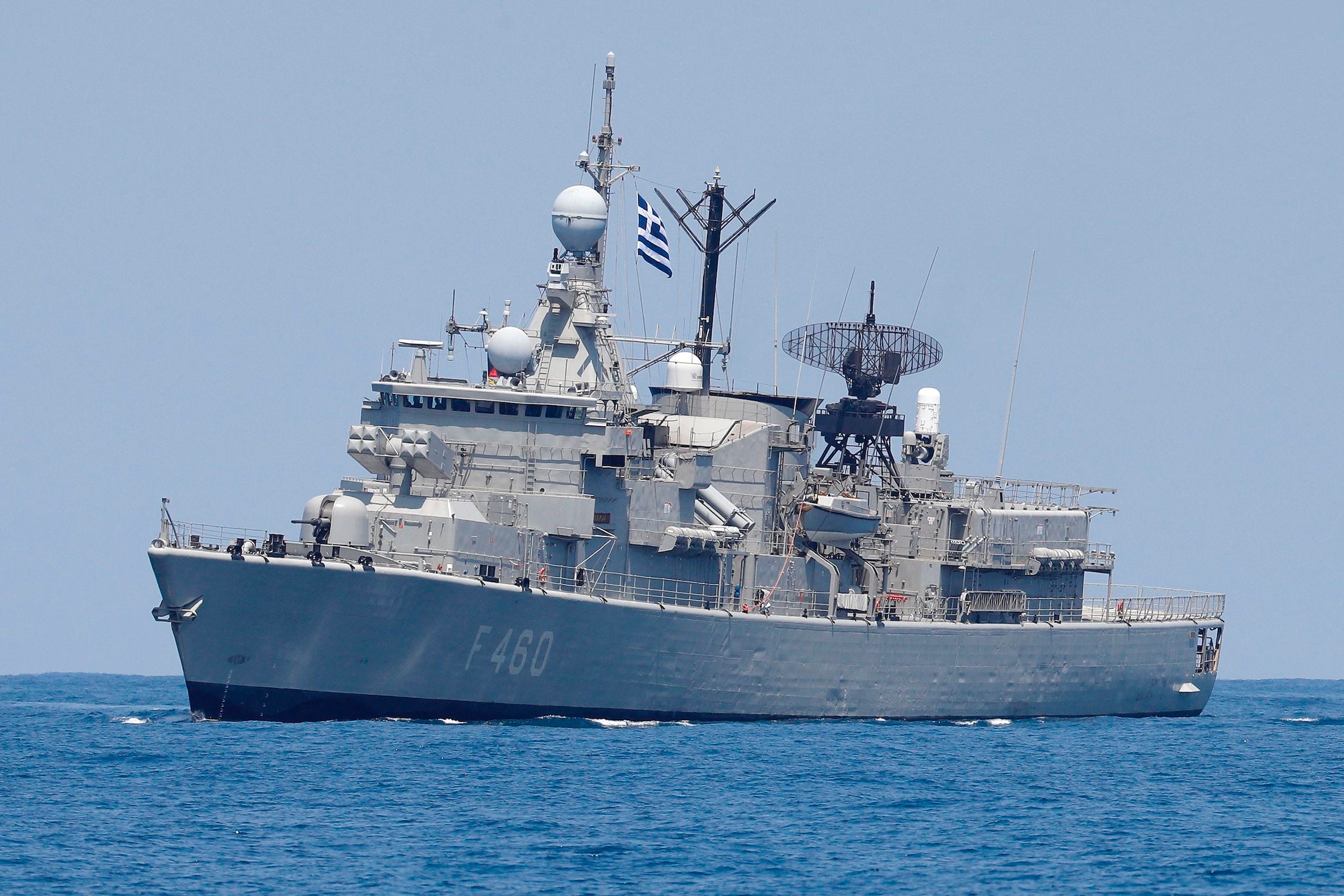 Greek navy frigate