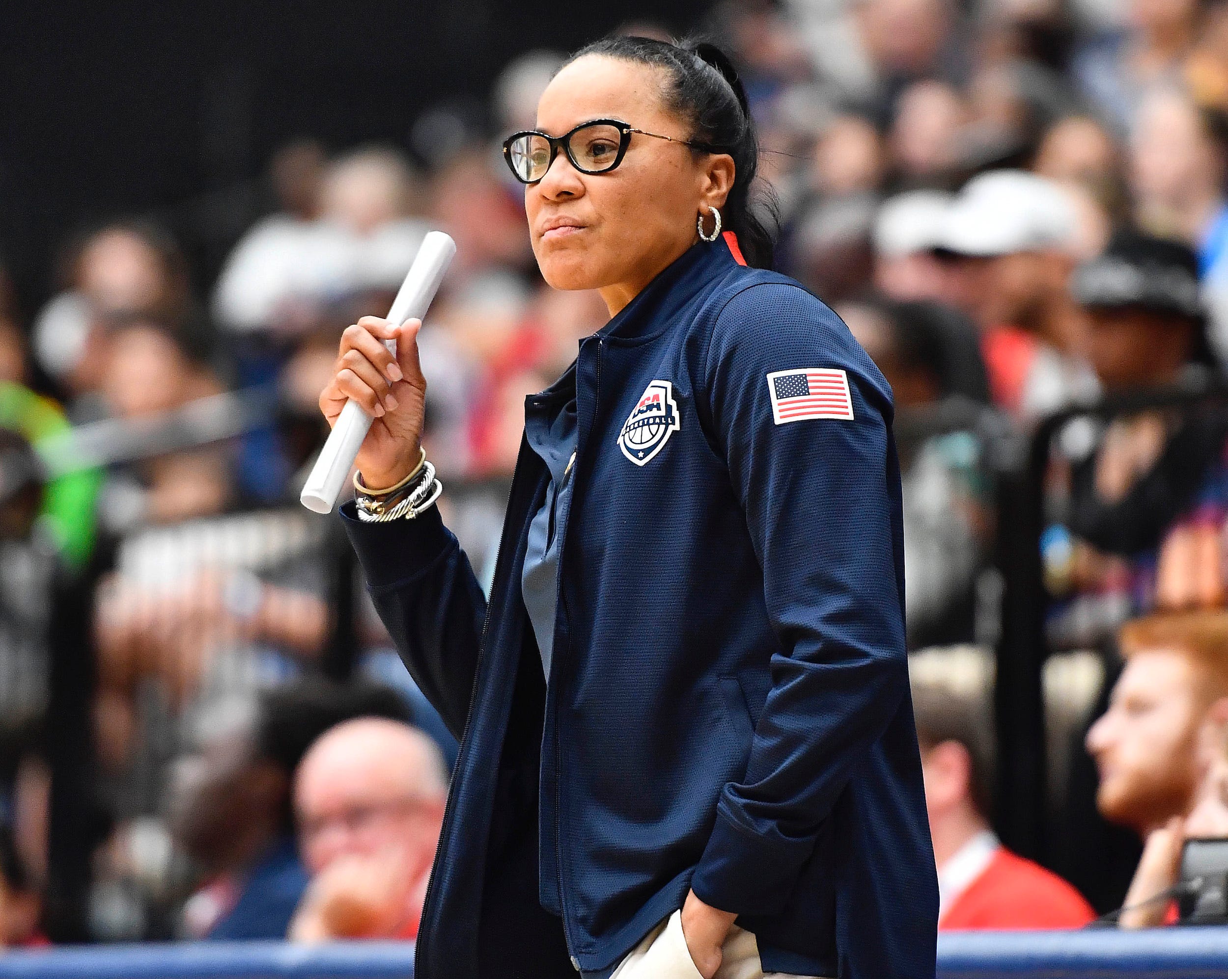 Dawn Staley coaches Team USA.