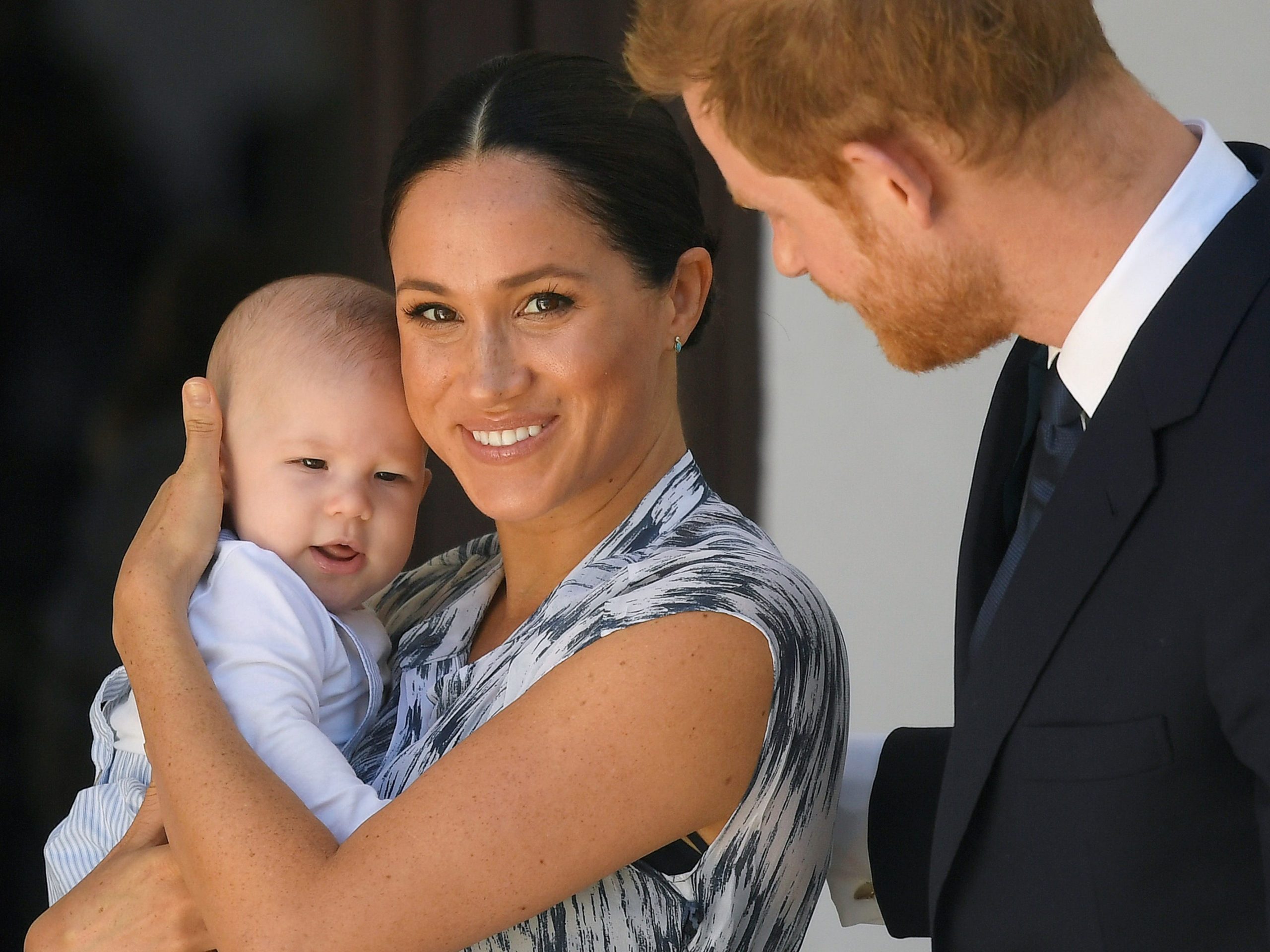 Meghan Markle and Prince Harry with their first child, Archie.