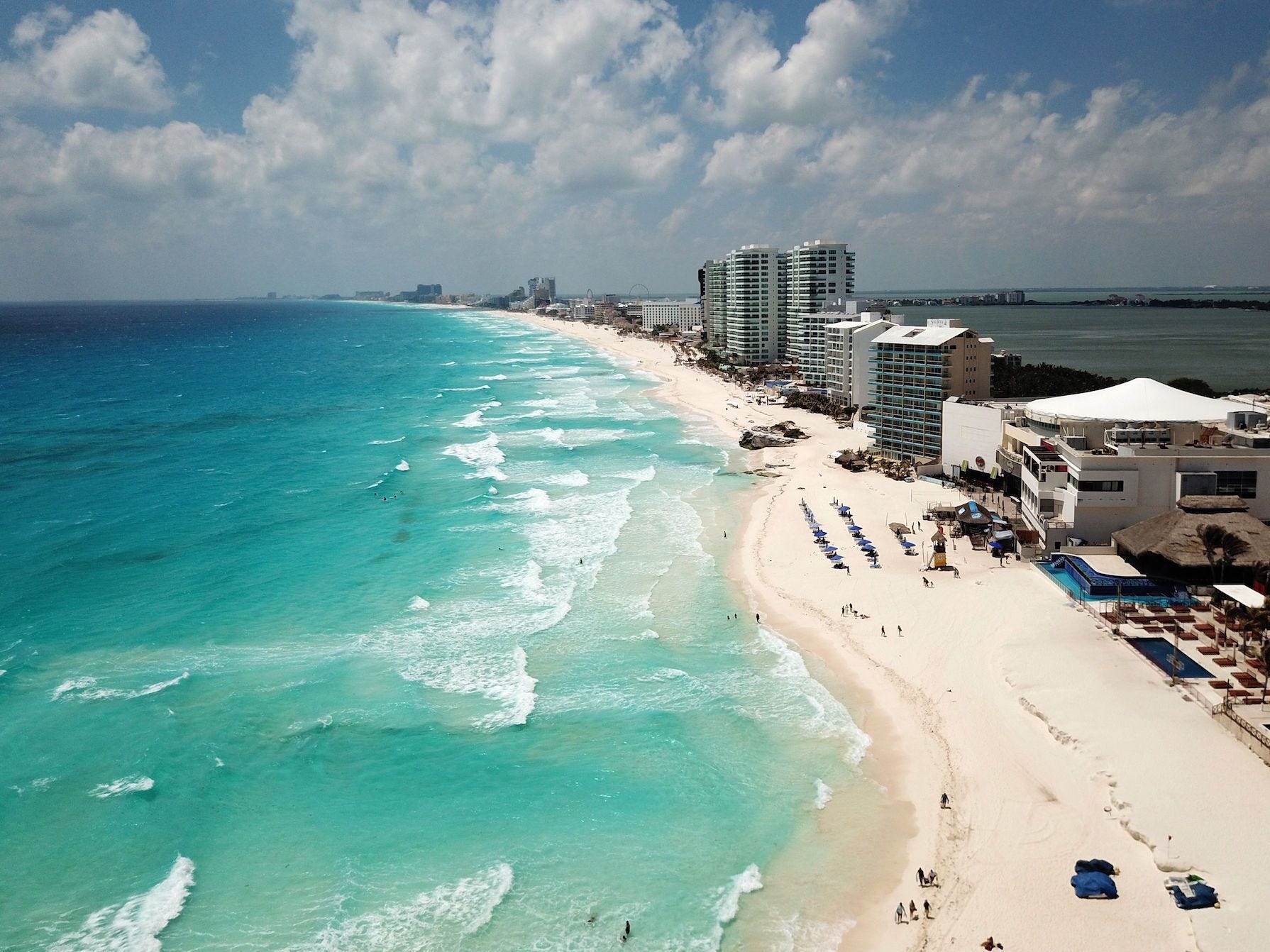 Aerial view of Cancun, Mexico