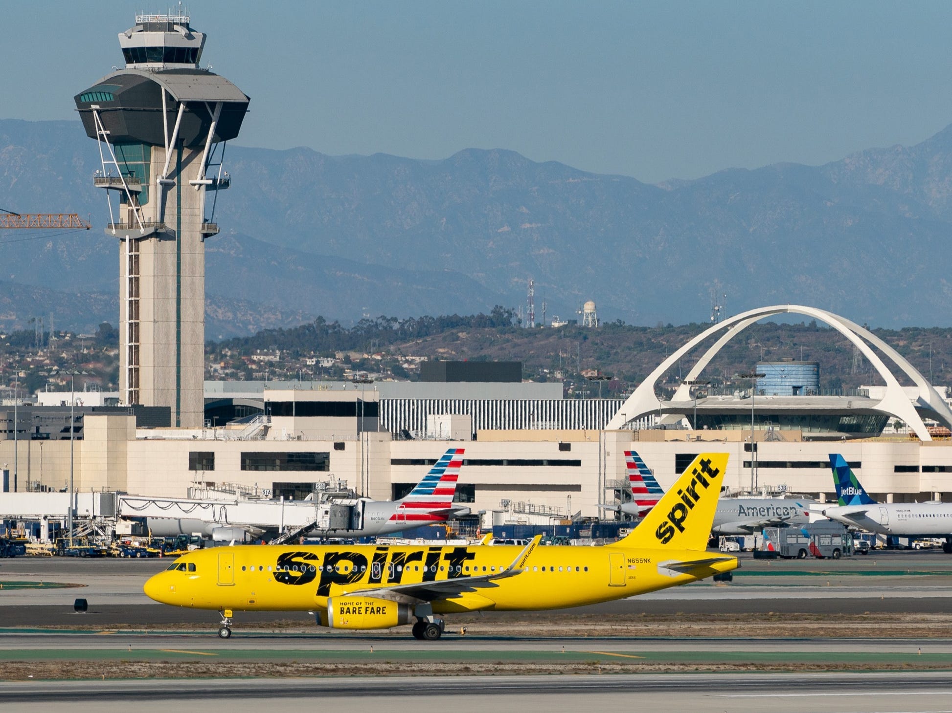 Spirit Airlines plane Los Angeles International Airport LAX