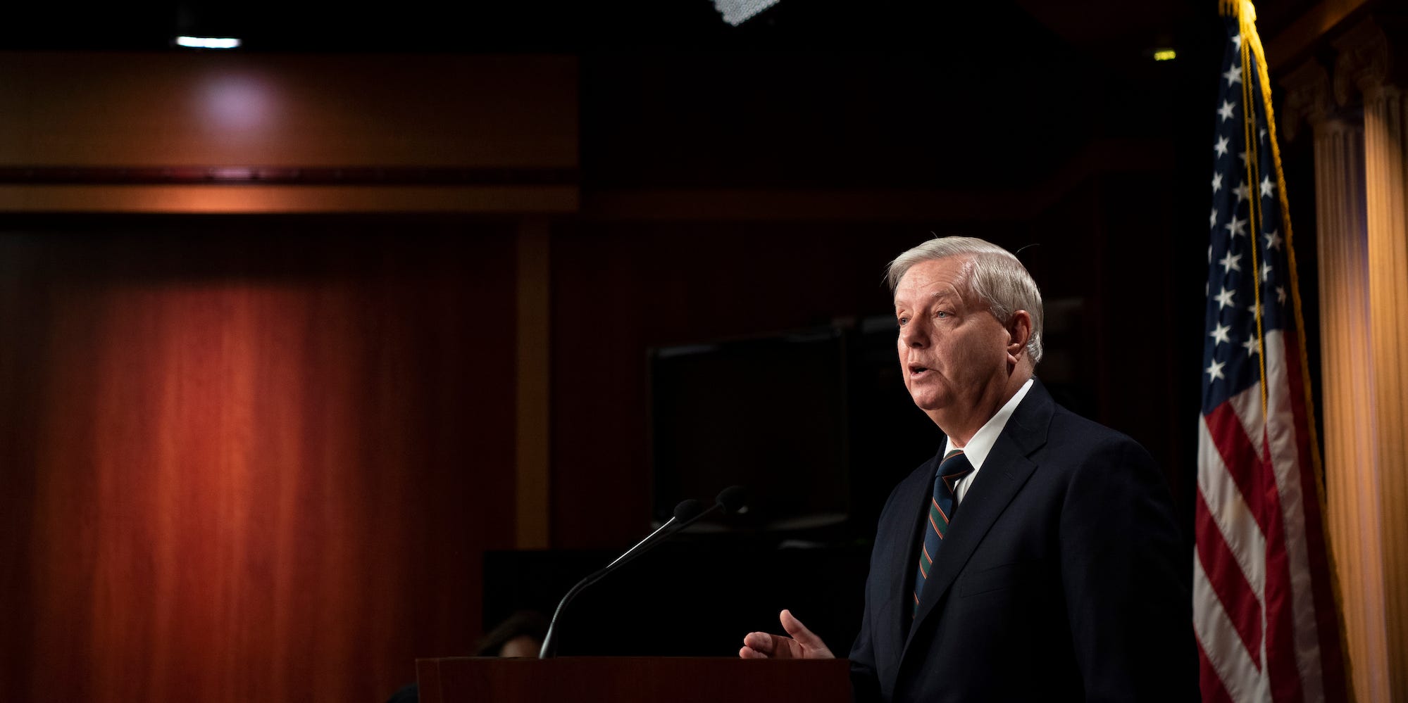 Sen. Lindsey Graham of South Carolina speaks during a news conference at the Capitol on January 7, 2021.