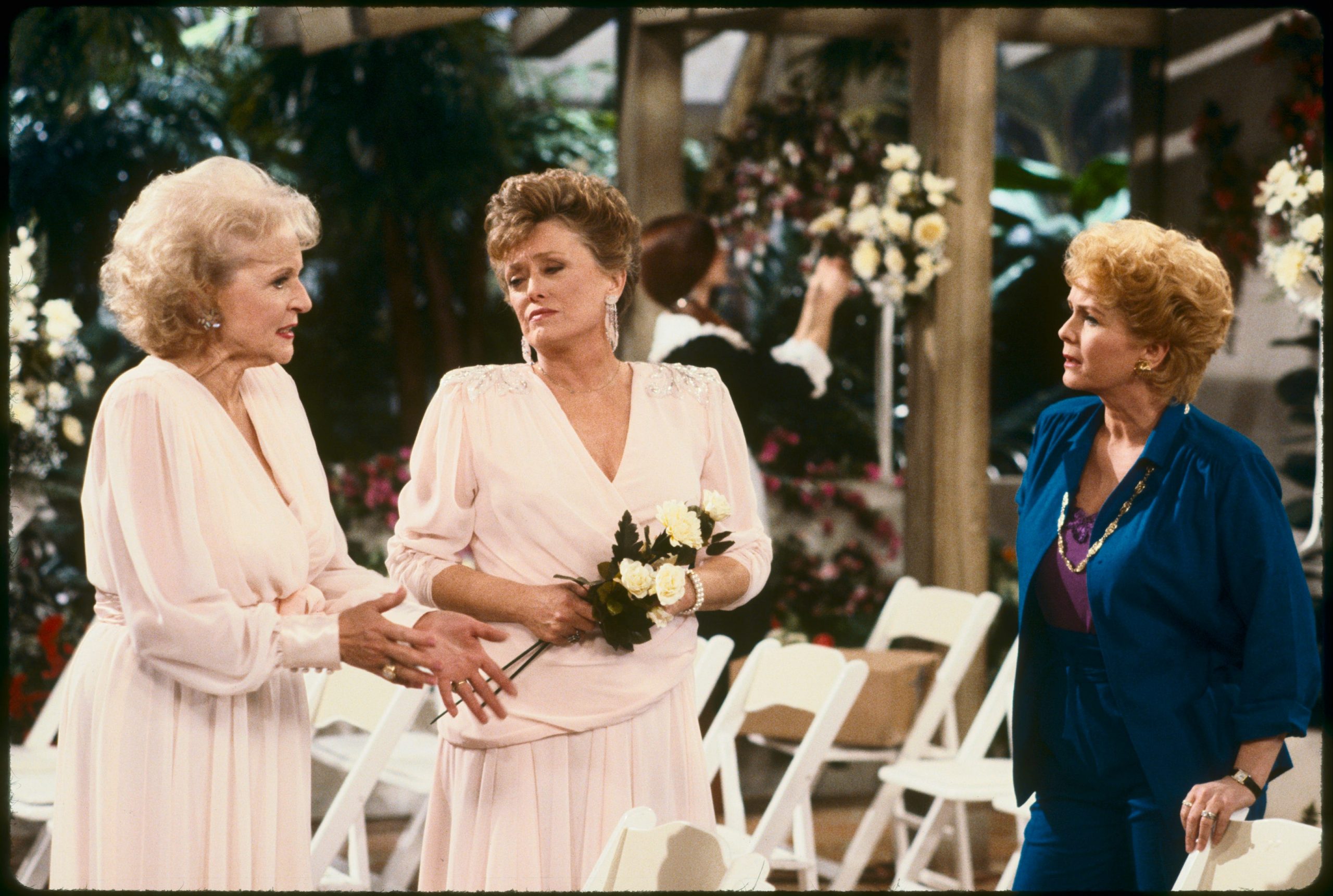Betty White alongside Rue McClanahan and Debbie Reynolds on "The Golden Girls."