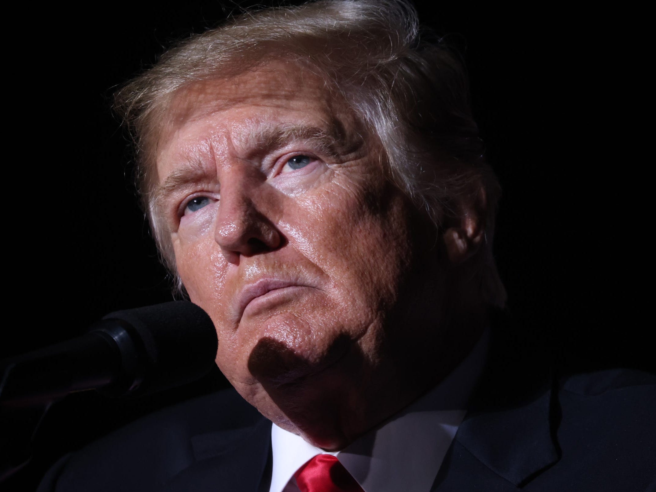 Former President Donald Trump speaks to supporters during a rally at the Iowa State Fairgrounds on October 09, 2021 in Des Moines, Iowa.