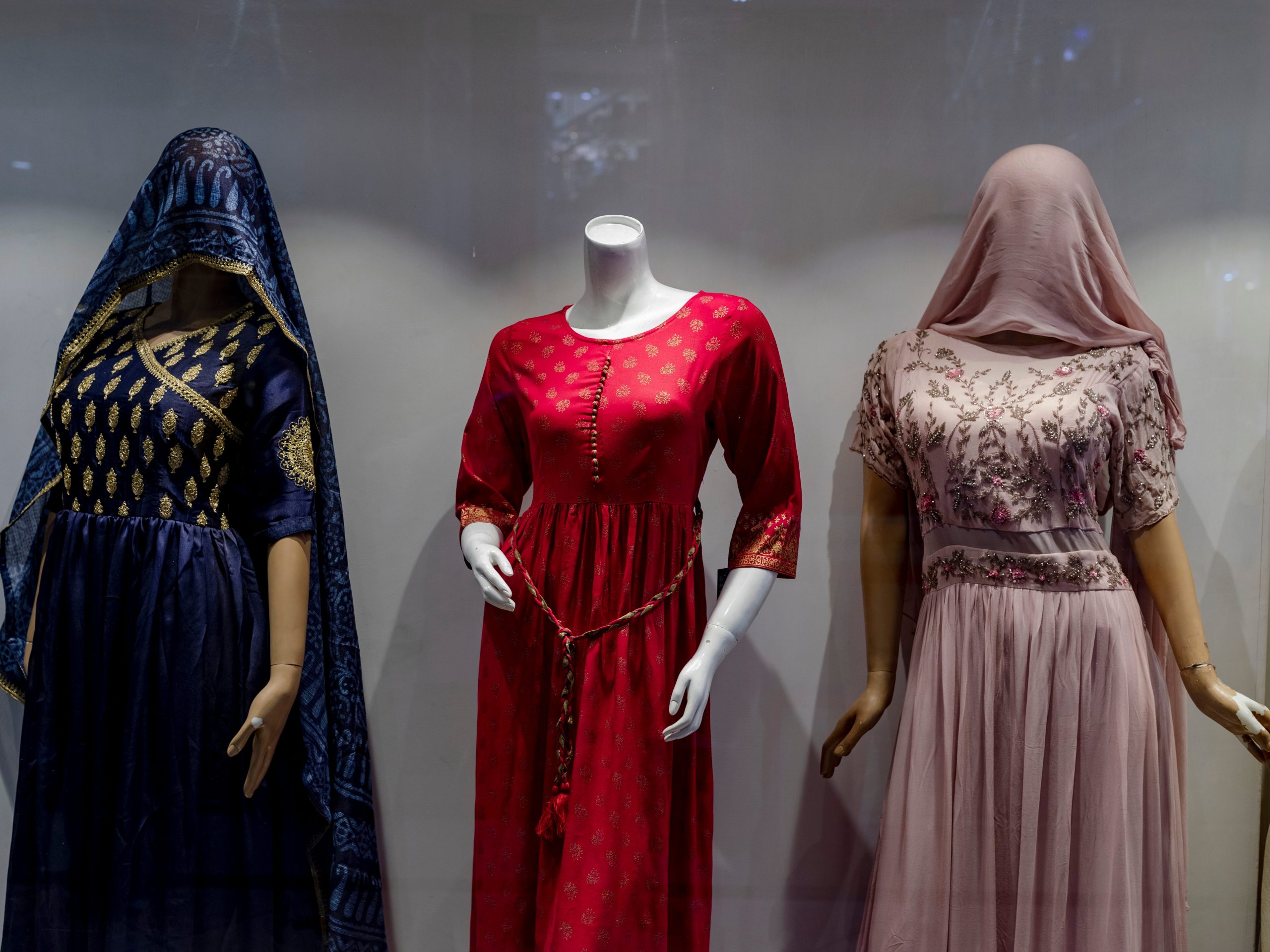 Female mannequins in a shop window in Kabul, Afghanistan