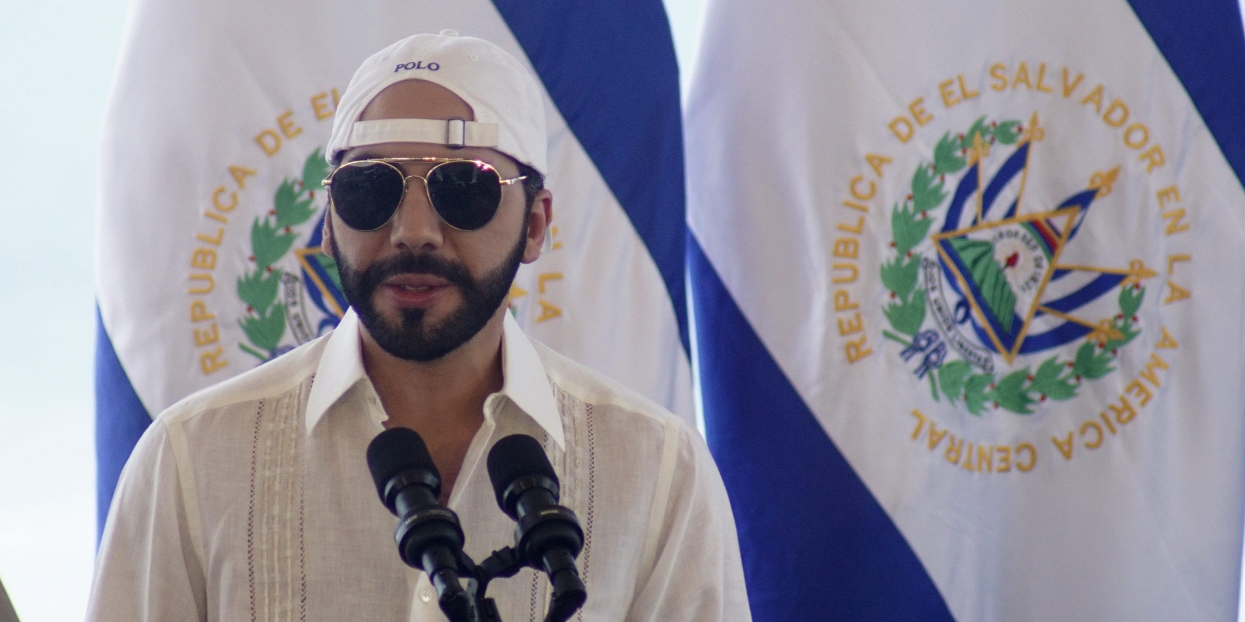 President of El Salvador Nayib Bukele speaks during the inauguration of the ISA World Surfing Games 2021 on May 29, 2021 in La Libertad, El Salvador.