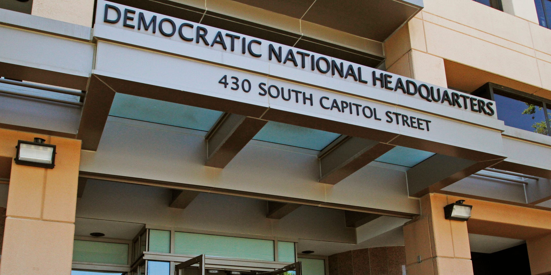 The entrance to the Democratic National Committee (DNC) headquarters in Washington photographed on June 14, 2016.