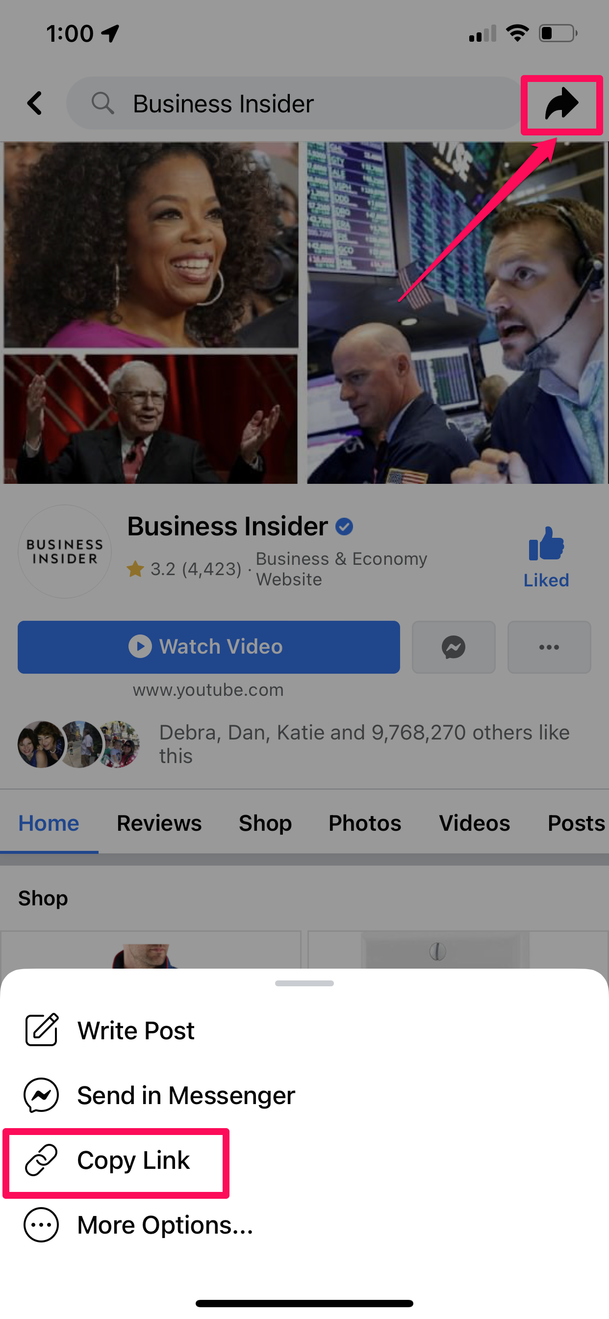 Facebook on iOS