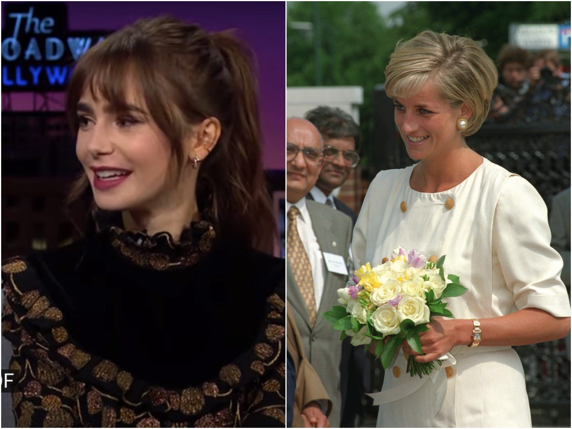 lily collins, princess diana
