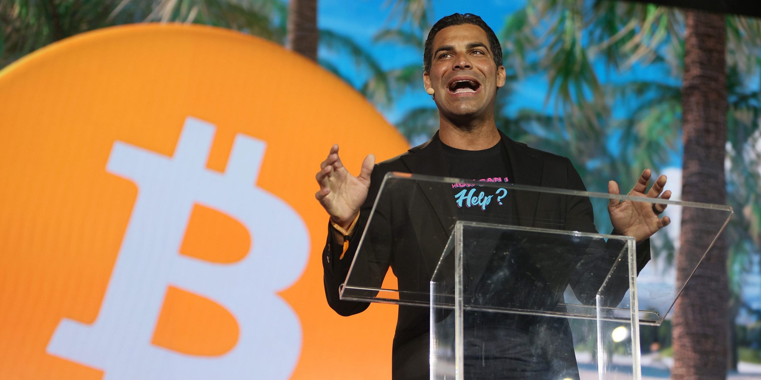 Miami Mayor Francis Suarez speaks at the Bitcoin 2021 Convention, a cryptocurrency conference held at the Mana Convention Center in Wynwood on June 04, 2021 in Miami, Florida.