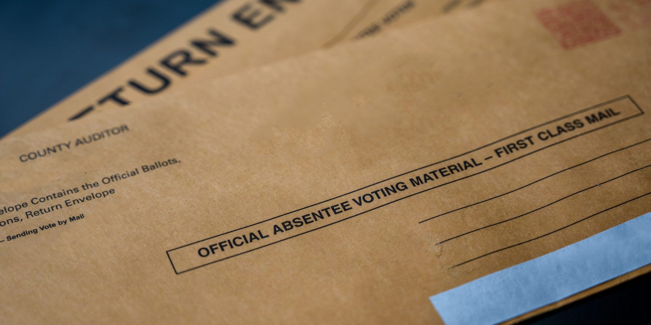 Absentee voting material typically sent to voters for elections