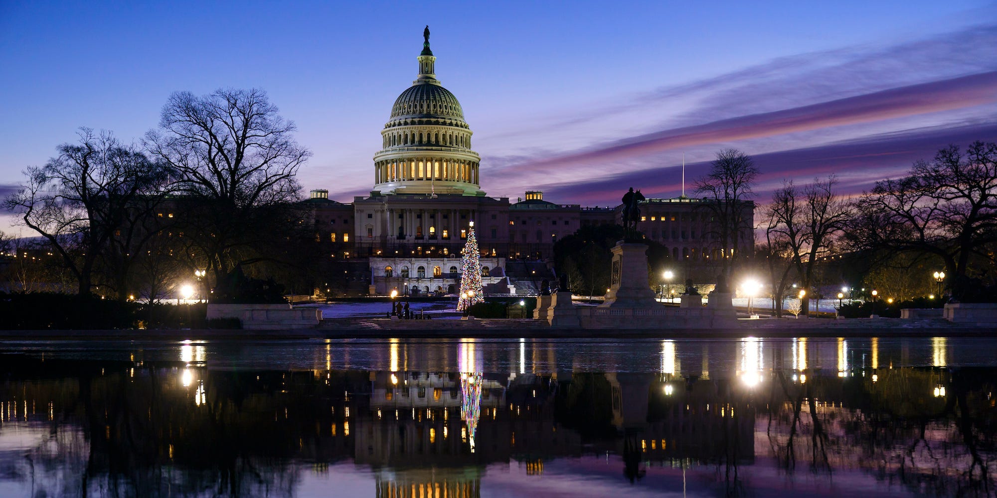 The Capitol is seen at dawn, one year after the violent Jan. 6 insurrection by supporters of then-President Donald Trump, fueled by his false claims of a stolen election, assaulted police and smashed their way into the Congress to interrupt the Electoral College certification of Democrat Joe Biden's victory,