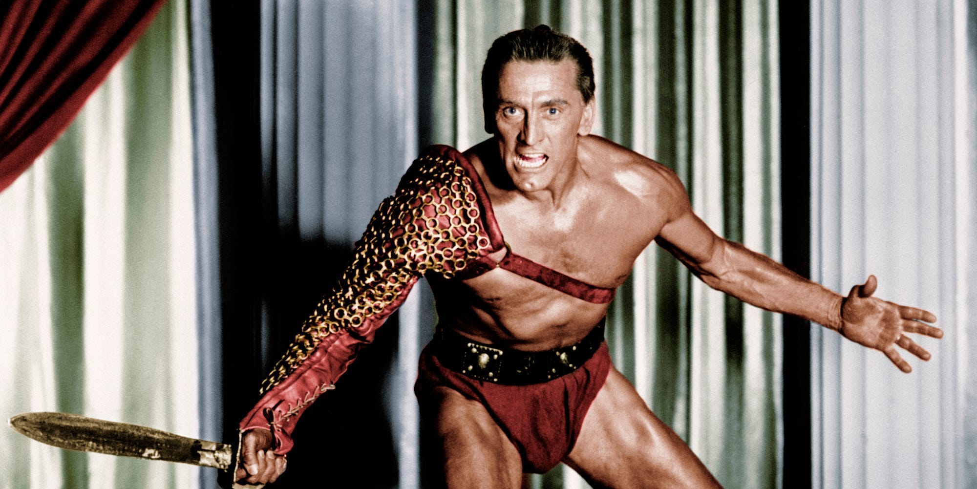 Kirk Douglas as Spartacus in the 1960 film of the same name.