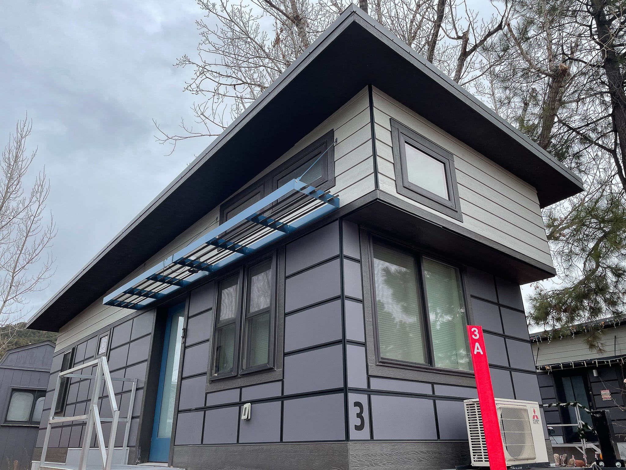 Tiny homes owned by Aspen Skiing Company at the Aspen Basalt Campground in Colorado.