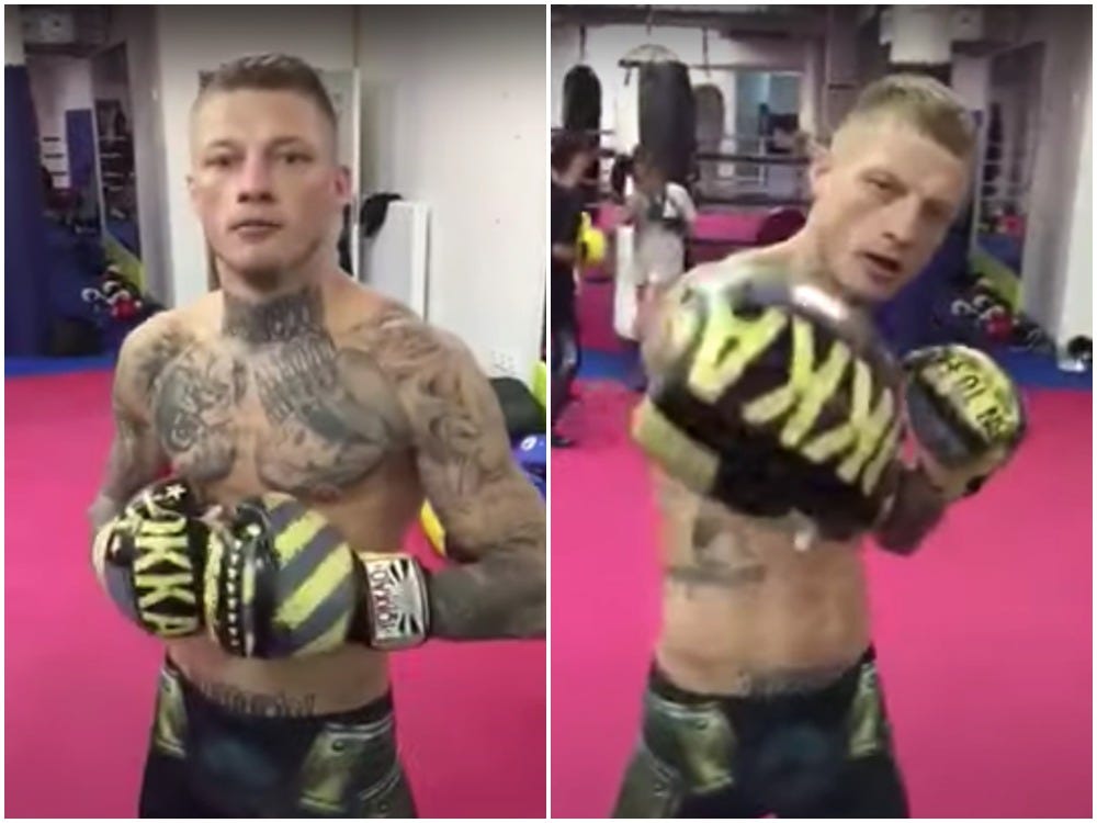 Radek Rousal has Nazi tattoos on his body.