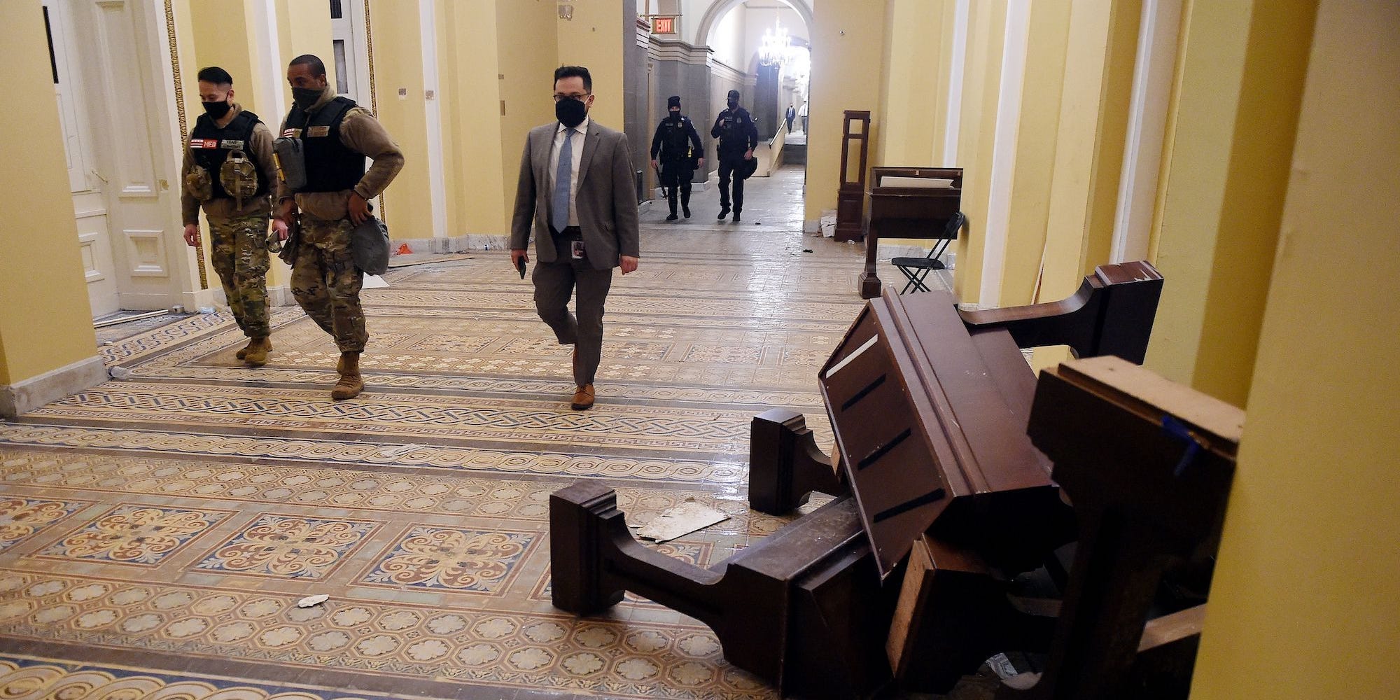 Damage in the US Capitol on January 7, 2021.