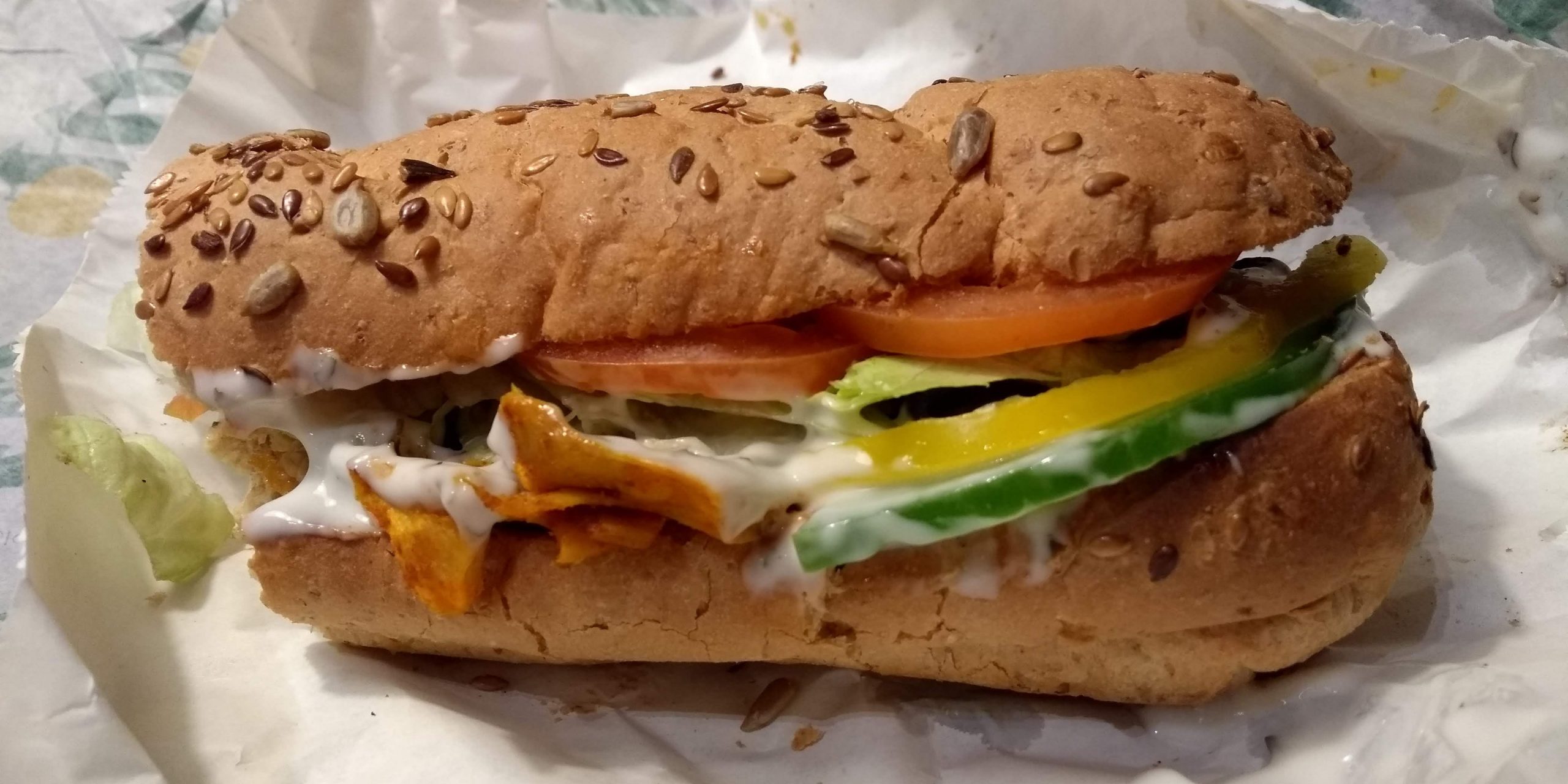 Subway vegan chicken tikka TLC sandwich