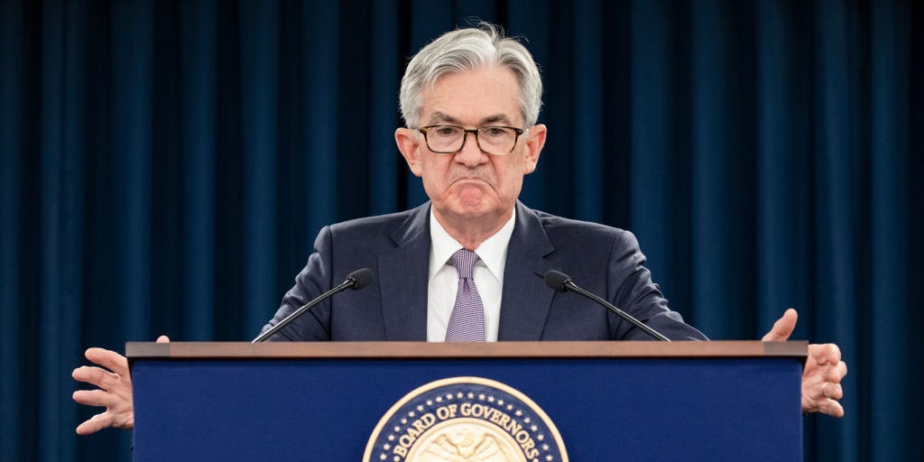 Federal Reserve Board Chairman Jerome Powell speaks during a news conference after a Federal Open Market Committee meeting